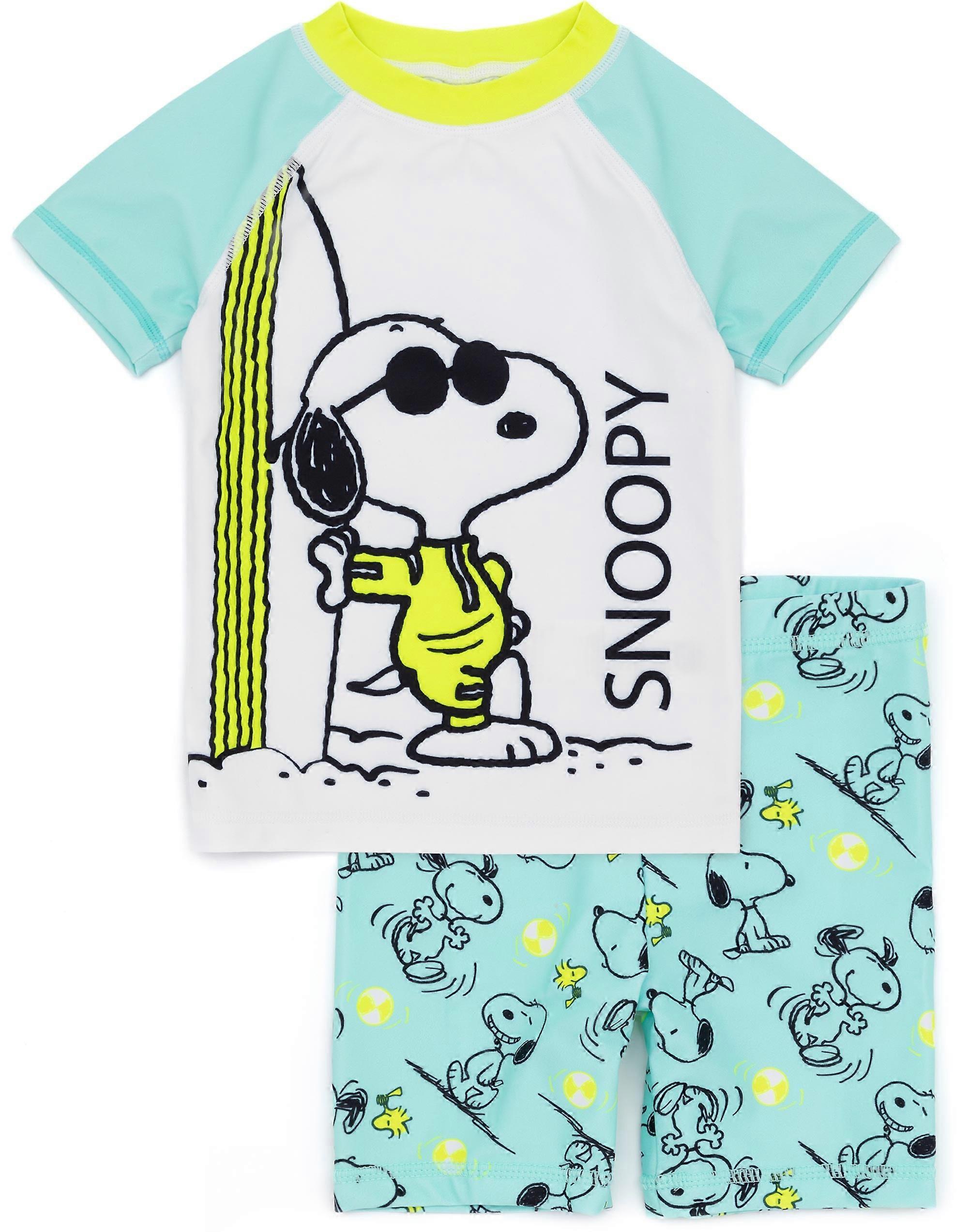 Fıstıklı Erkek Çocuk 2 Parça Yüzme Seti Mavi Snoopy