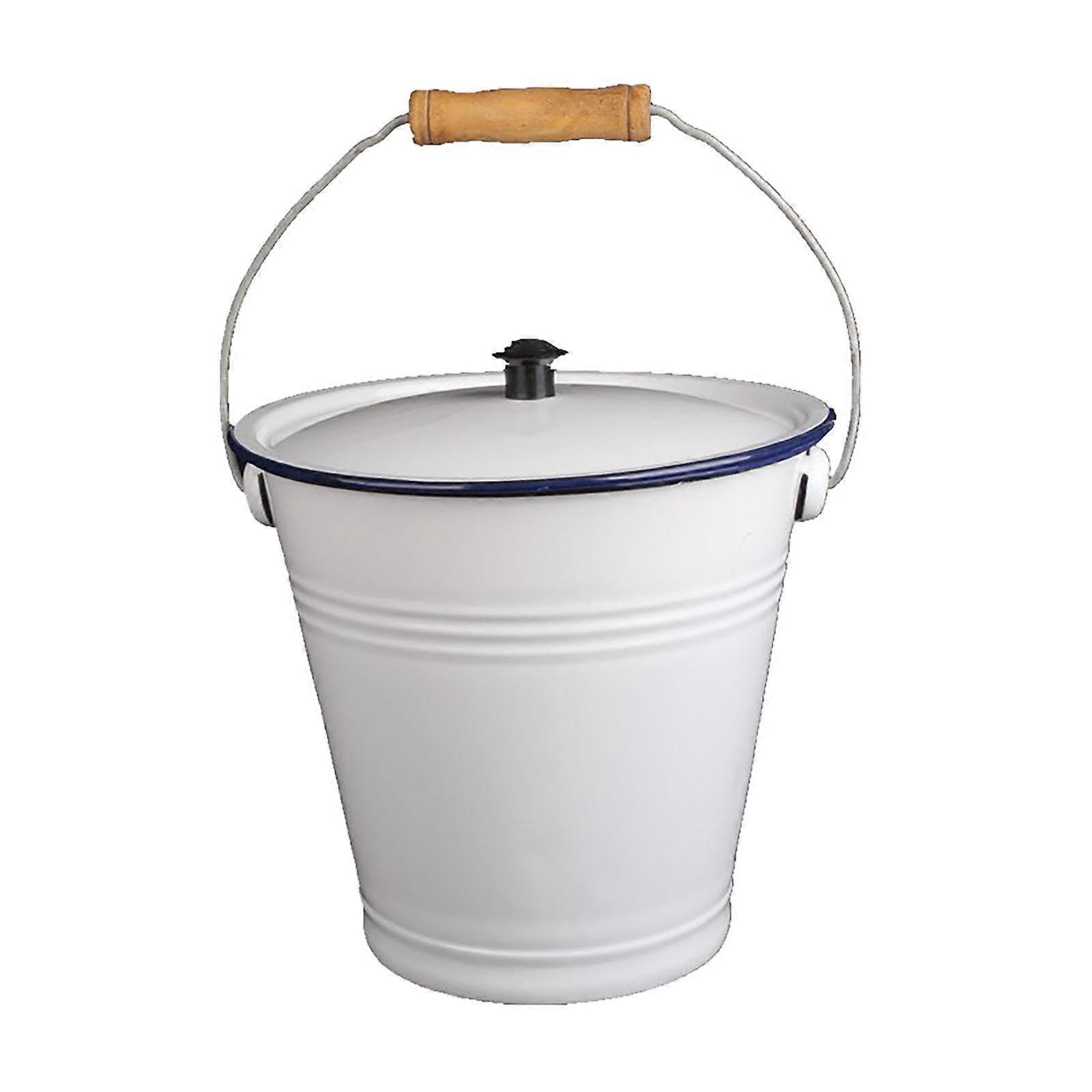 Enamel Milk Container 4.5L Multifunction Kitchen Canister For Flour Bin Rice Oil Water Storage Enamelware Jar