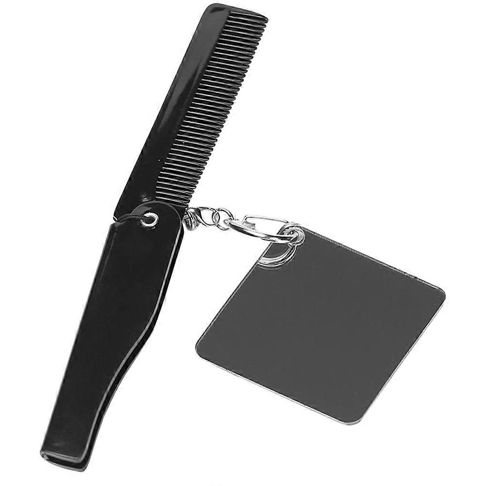 Travel Folding Comb for Men with Fine Tooth and Mirror 4Pcs Set