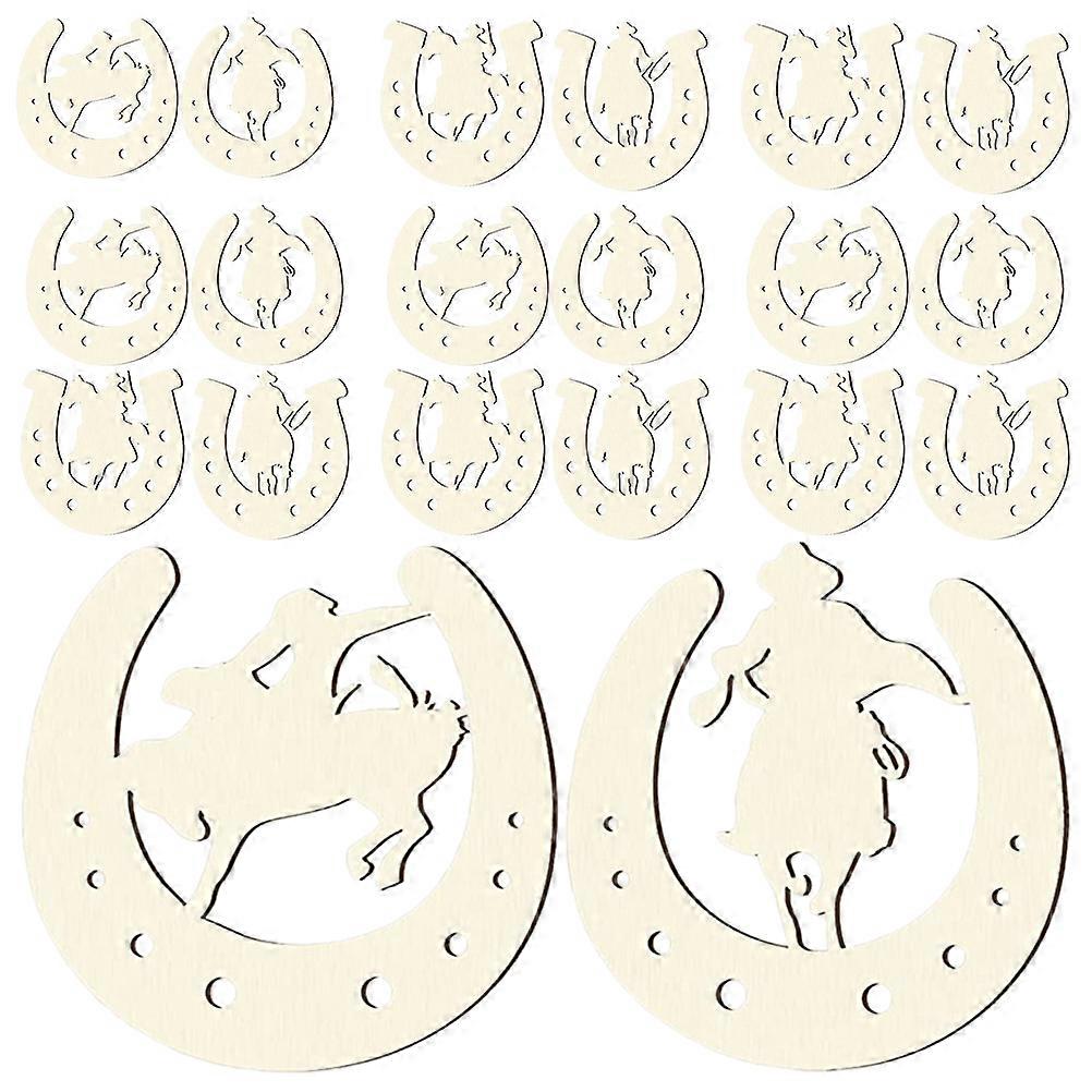 Craft Making Horseshoe Shape Wooden Chips Ideal For Children And DIY Activities Assorted Color Functional For Hanging Ornament 48 Pcs