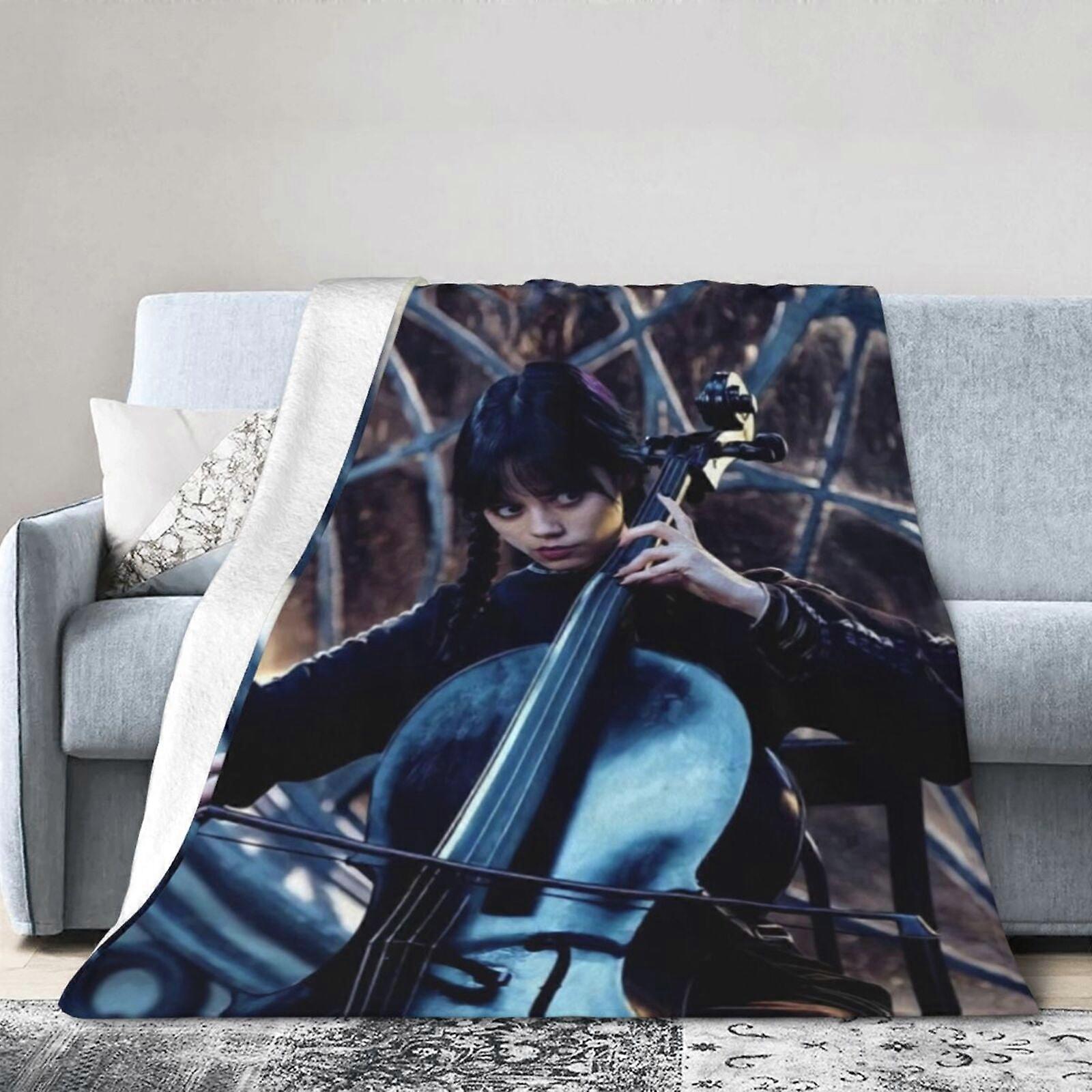 Cobertor de hotel Wednesday, cobertor de anime para cama, cobertor de sofá, cobertor de lã ultramacio para quarto e sala de estar, 60 x 50 polegadas