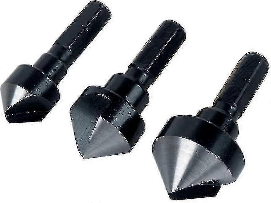 2584000 3 Countersinks 1 Cutting Edge  12 16 19 Mm Steel Ws Hex Shank Angle 45 Silver