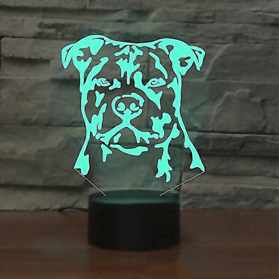 For Dog Base Creative 3d Led Decorative Night Light Usb With Touch Button Version Black