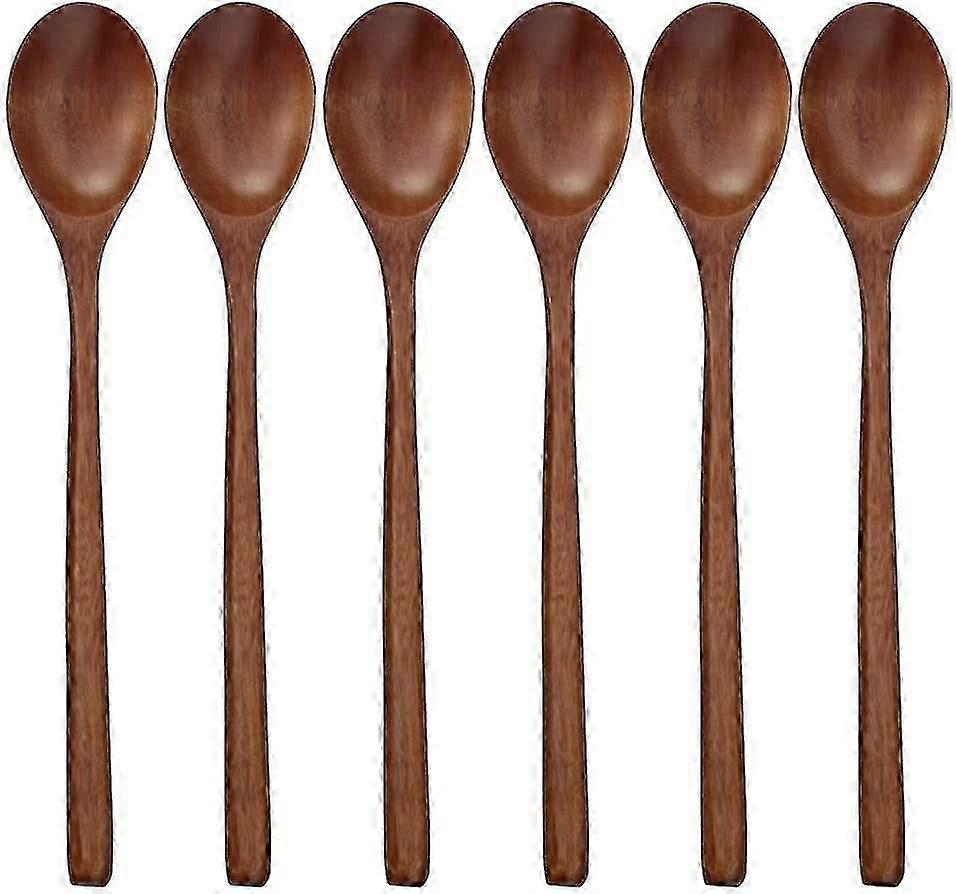 6 piece wooden spoon set for cooking and serving