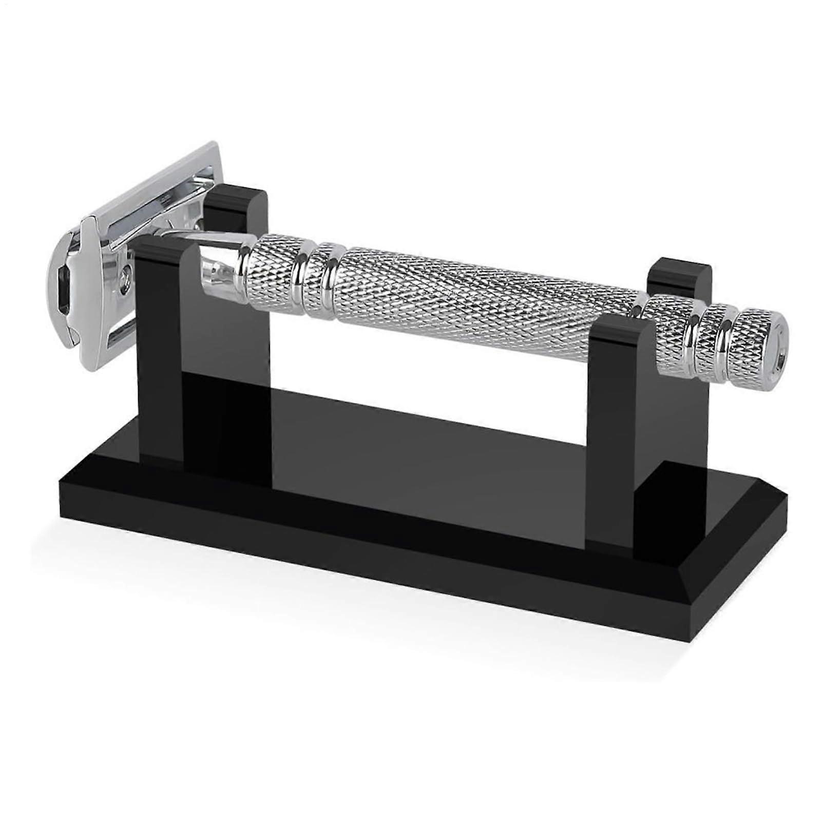 Holder for Shower Acrylic Horizontal Razor Stand NonSlip Base SpaceSaving Organizer Black for Shower Vanity