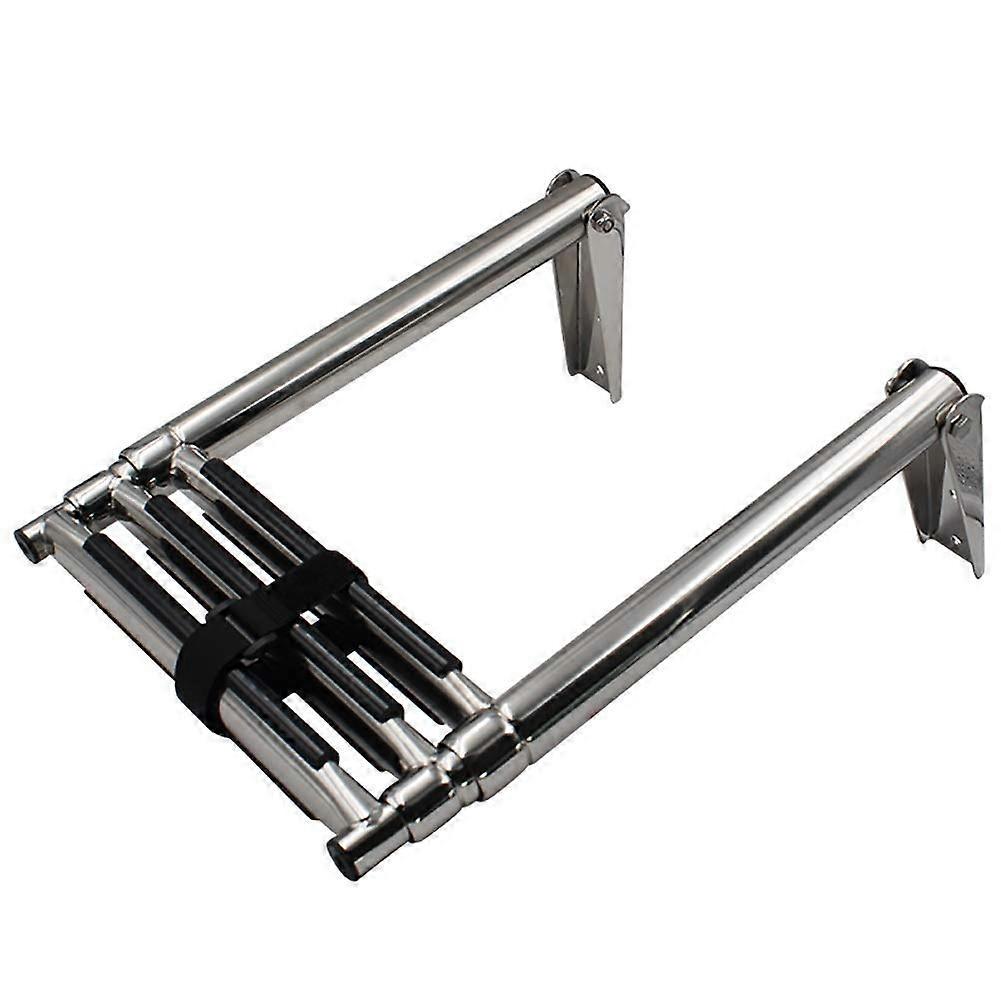 Heavy Duty Telescoping Stainless Steel Folding Ladder For Marine Yacht And Swimming Pool 3Step