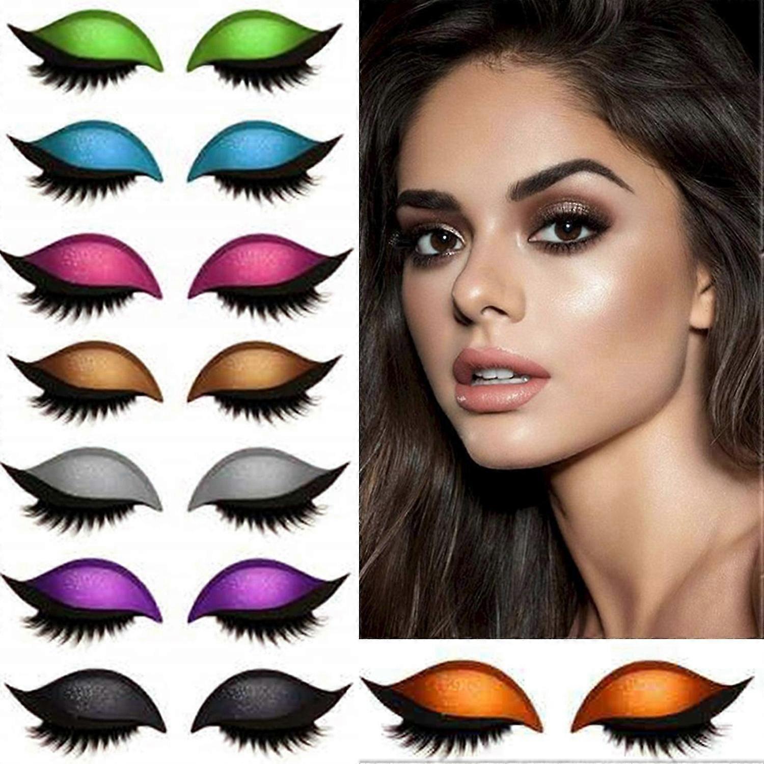 Lazy Eye Shadow Eyelash Patch, 3D Eyeshadow Eyelashes Makeup Stickers, Reusable Eyelashes & Eyeliner Sticker with Eyelashes
