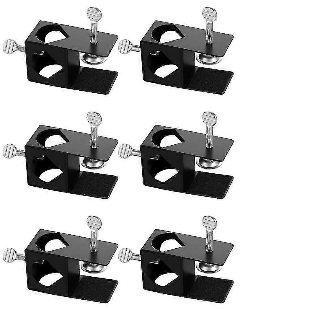 6-Piece Adjustable Torch Mounting Clamps for Railing, Deck, Fence, and Pole Lighting - Secure Outdoor Light Holders