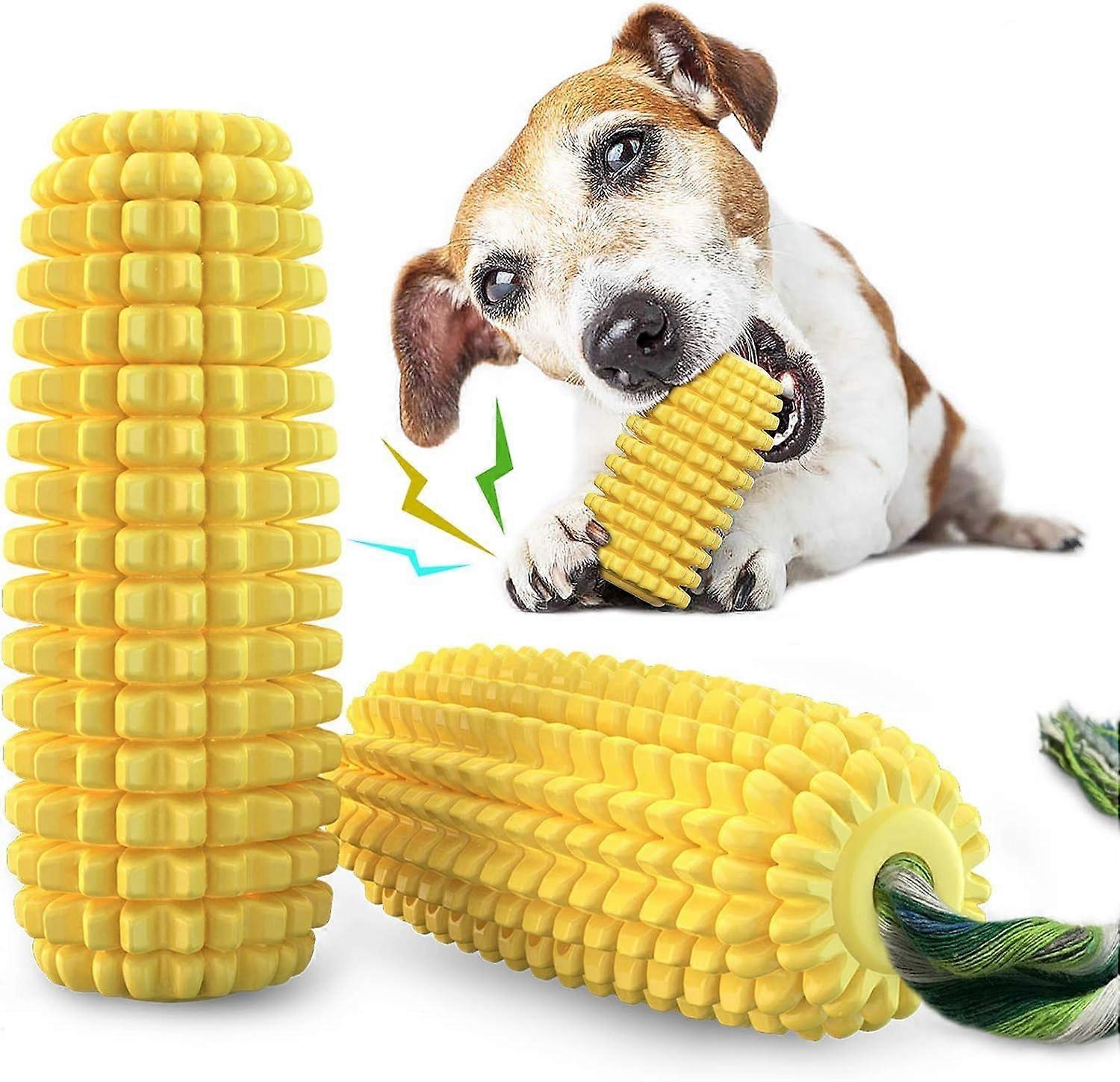 Corn Dog Toy Indestructible Dog Chew Toys For Teething And Boredom Squeaky Toy For Small And Medium Breeds