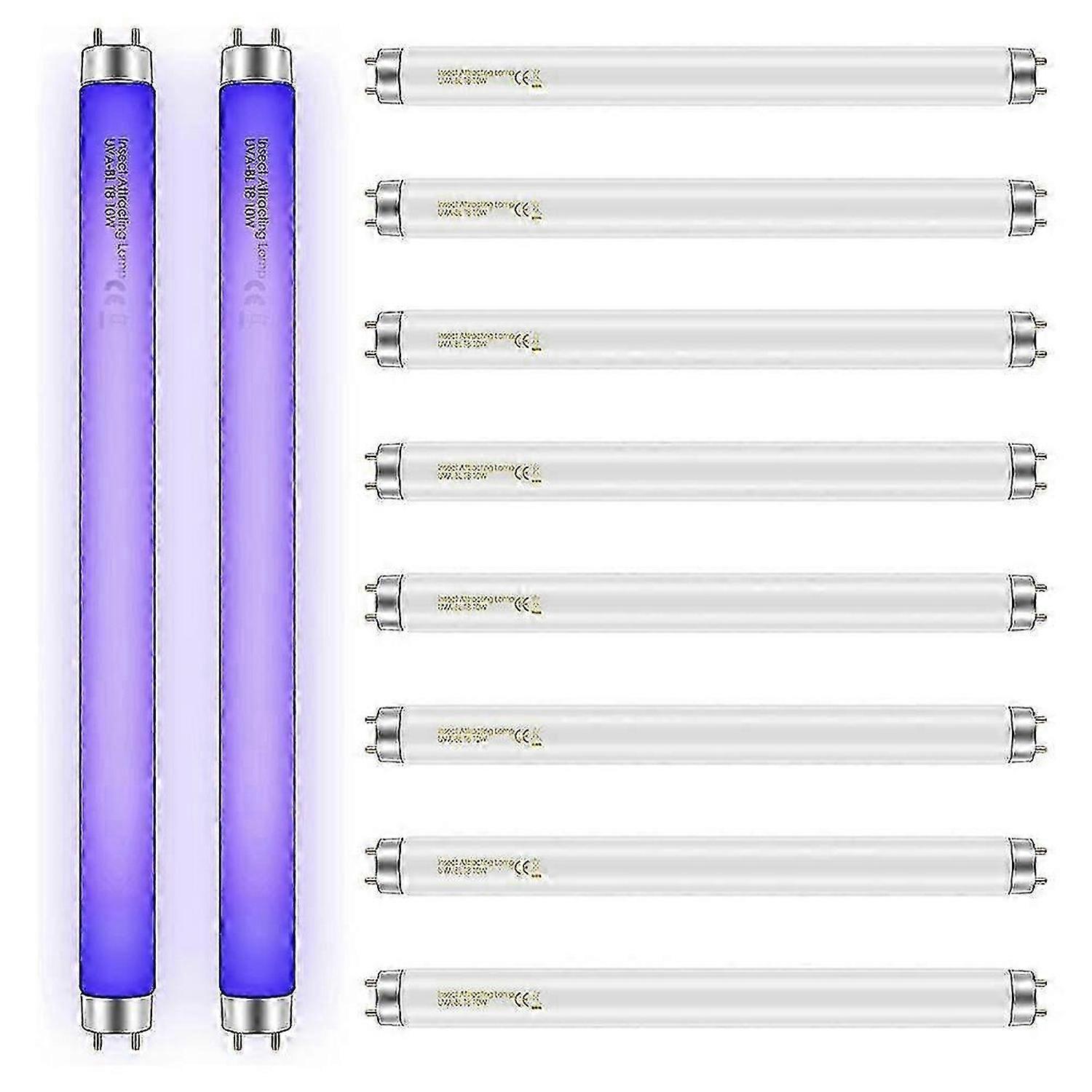 10-Pack 10W Bug Zapper Bulbs, T8 F10W 13" Replacement Tubes for Indoor Insect Killer Devices