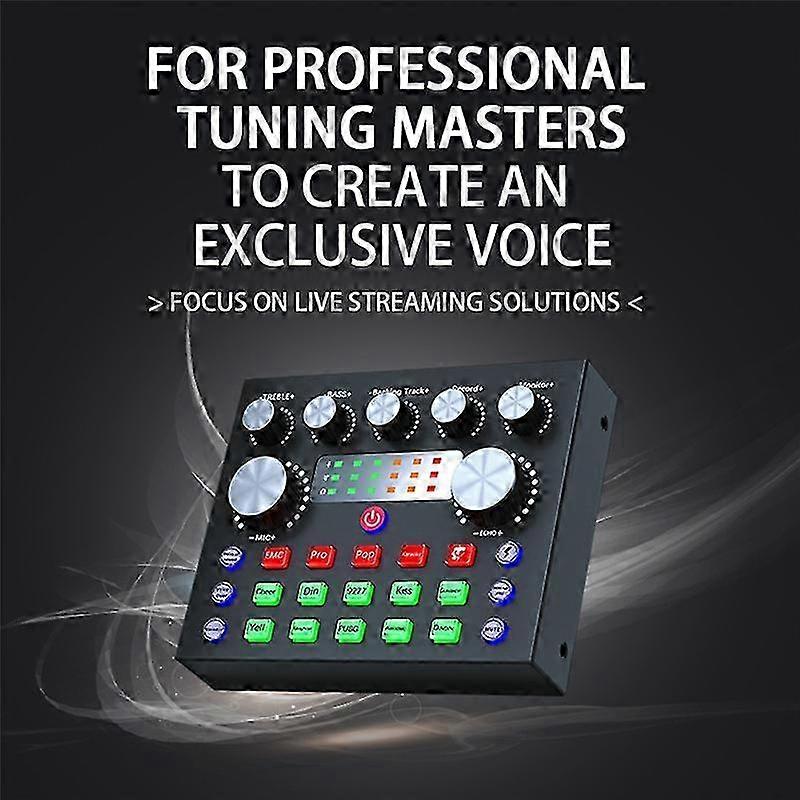 V8S Live External Sound Card Voice Changer Sound Card with Multiple Sound Effects for Live Recording