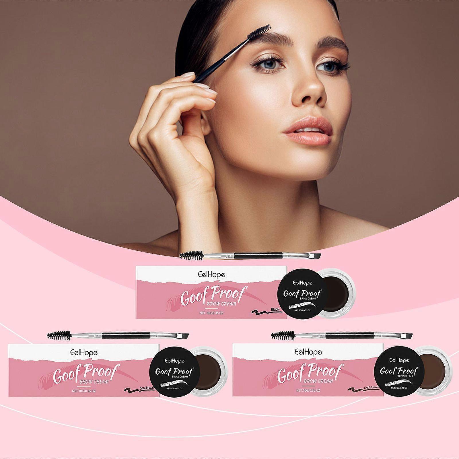 Eelhope Brow Cream Series Anti-Smudge Multi-Color Eyebrow Coloring Moisturizing Nourishing Makeup Dry Waterproof Brow Cream