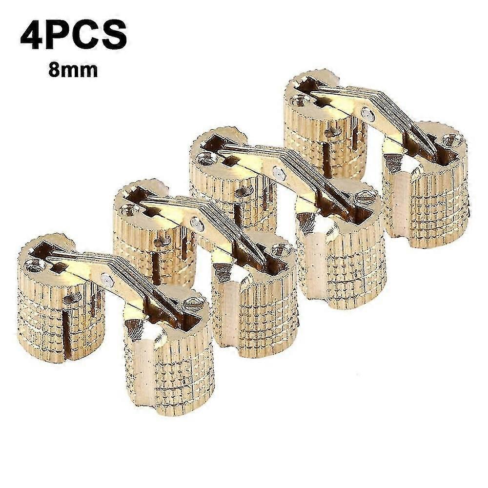 4-pack Hidden Brass Barrel Hinges Cylindrical Invisible Concealed