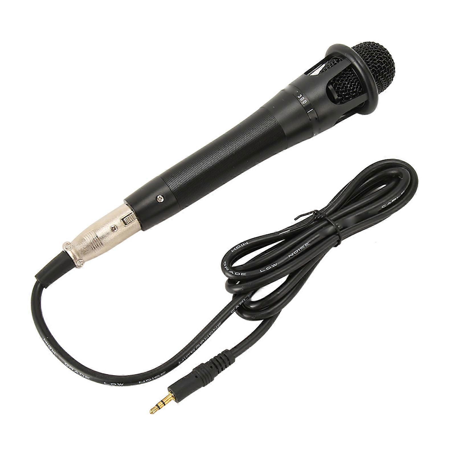 Condenser Microphone Handheld Wired Microphone Noise Reduction Shielding Effect 3.5mm Microphone for Karaoke 