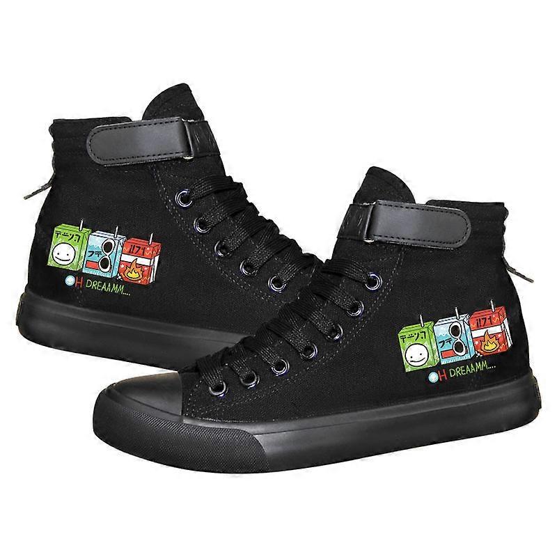 Dream Team Karl Jacobs Pattern Velcro High-Top Canvas Shoes