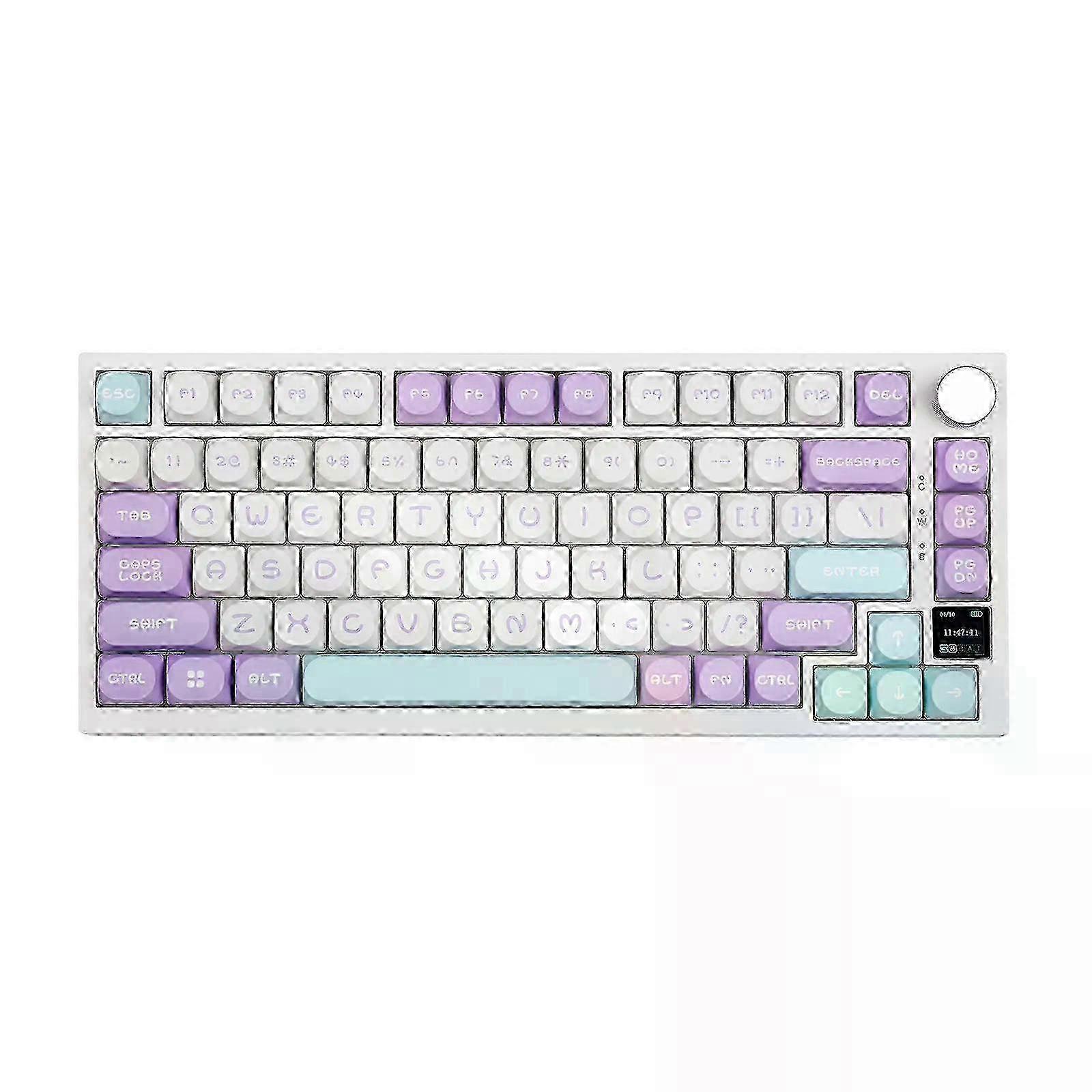 Ajazz AK820 Pro 75 % Clavier mécanique filaire Bluetooth 5.1/2.4G sans fil/Type-C avec écran TFT pour Mac/Win