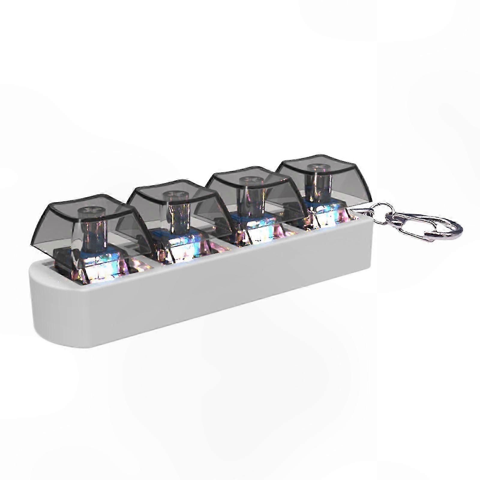 Transparent ABS Keyboard Keycap Tester with 4 LED Lights for Sensory Play and Stress Relief