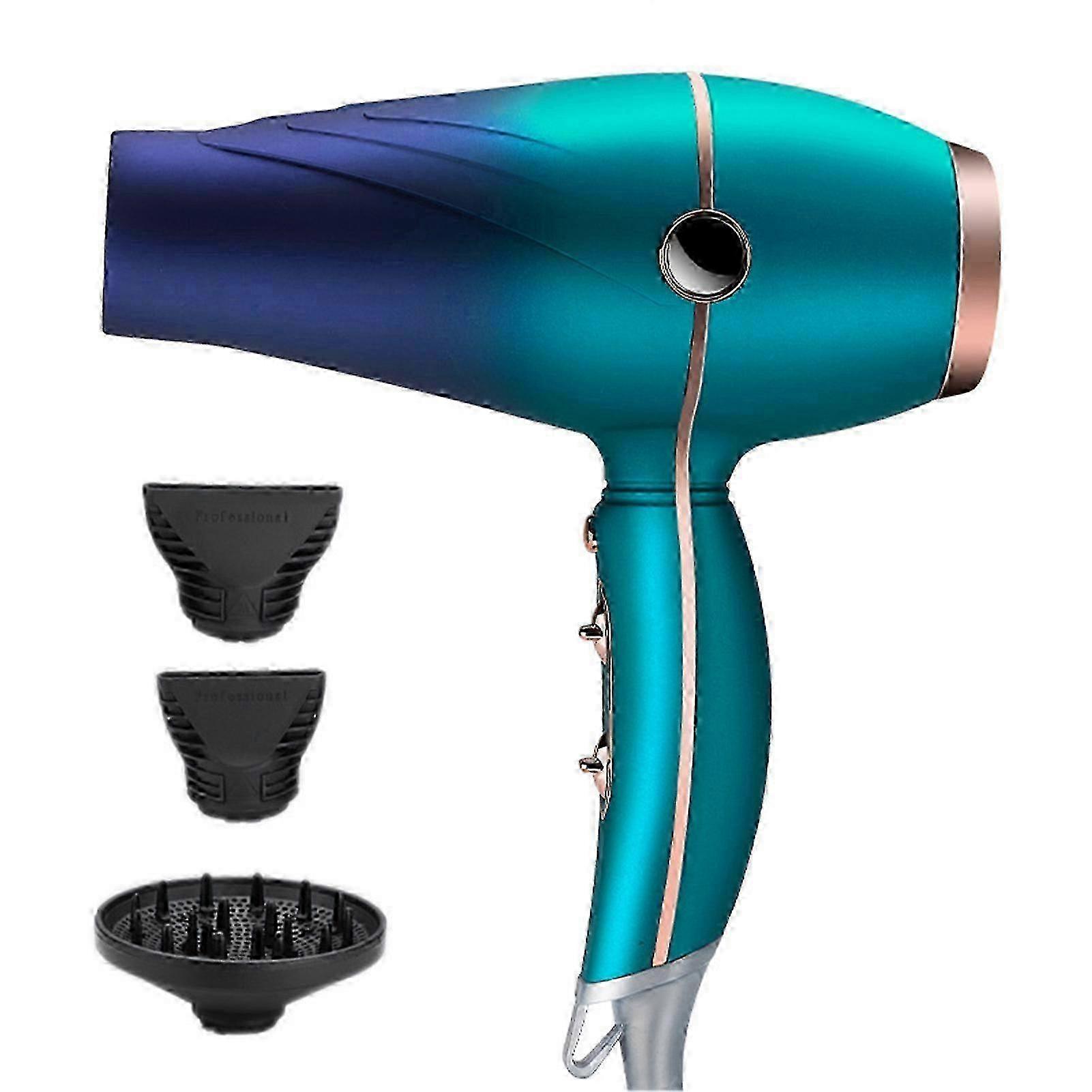 Professional High-Power Ceramic Hair Dryer with Diffuser and Concentrator for Salons - Negative Ionic Blow Dryer