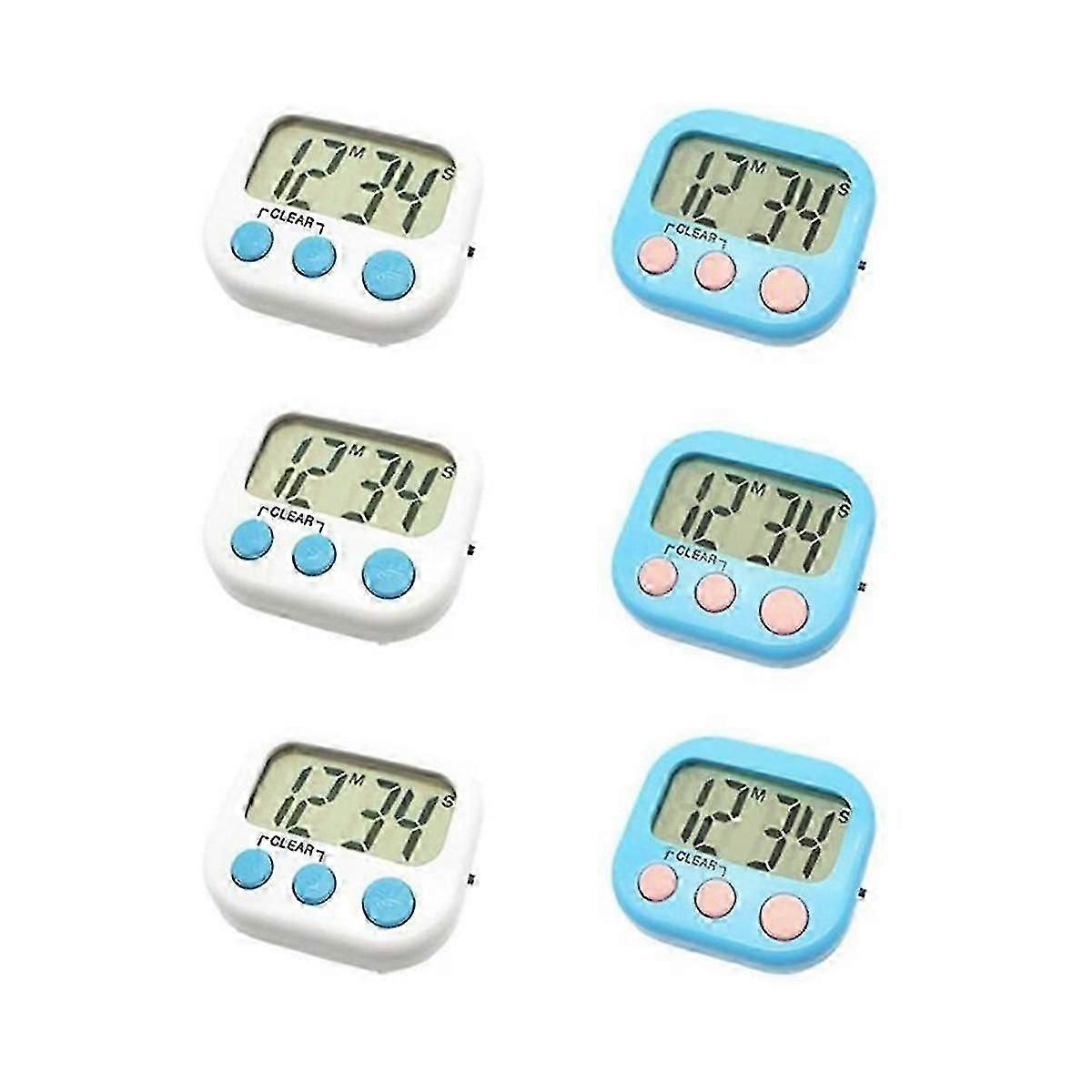 6 Pack Teachers Digital Small for Kids with LCD Display for Classroom, Homework, Exercise