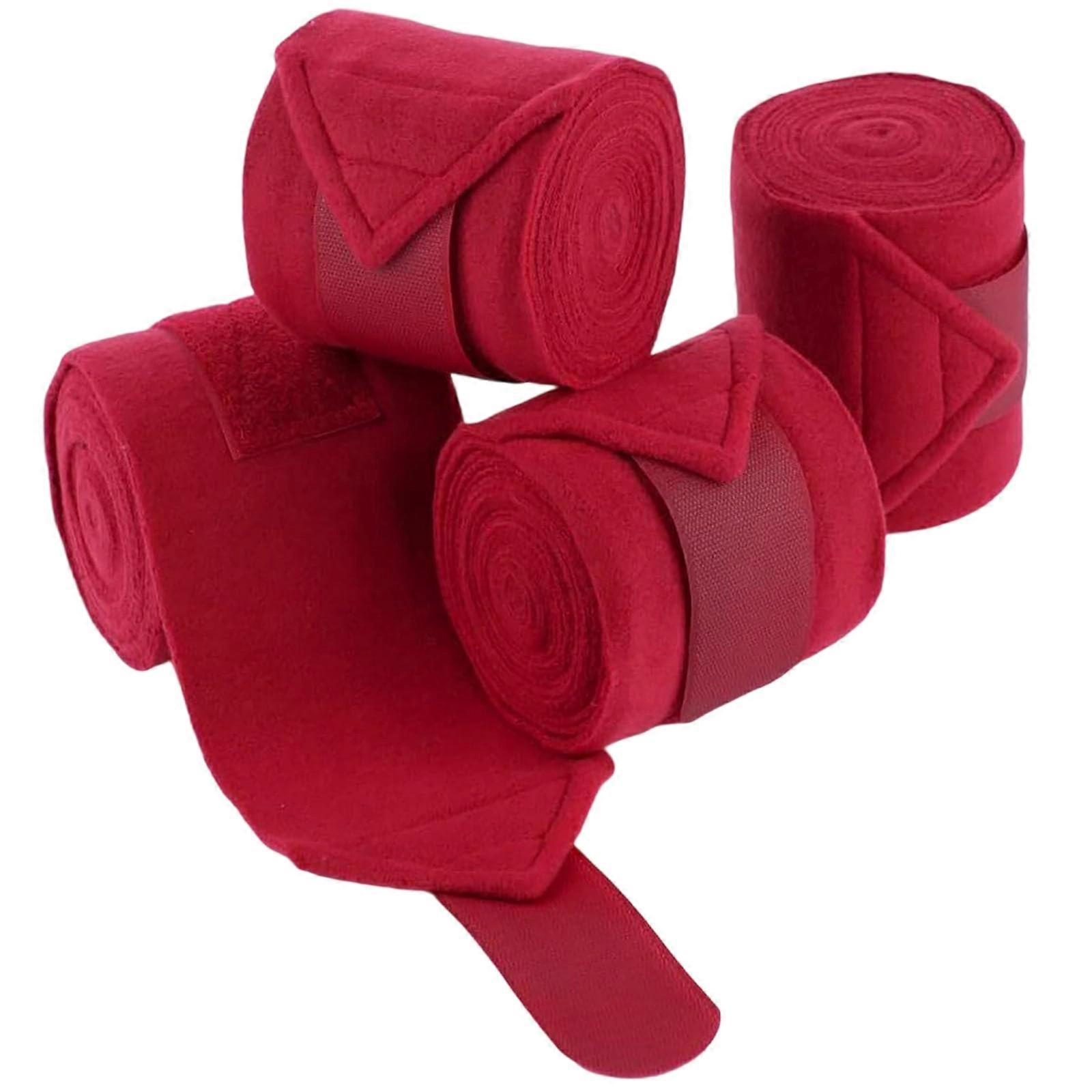 Secure Fit Polyester Equine Leg Bandages With AntiSlip Design For Training  Red