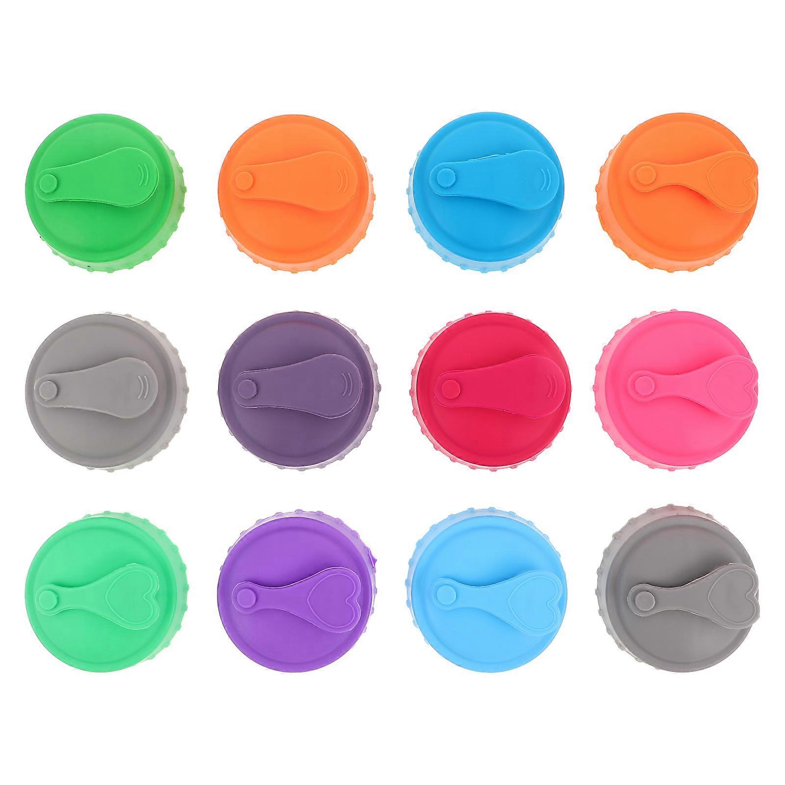 Reusable Silicone Can Covers for Leakproof Seal 12Pcs Soda Can Lids Multi Color