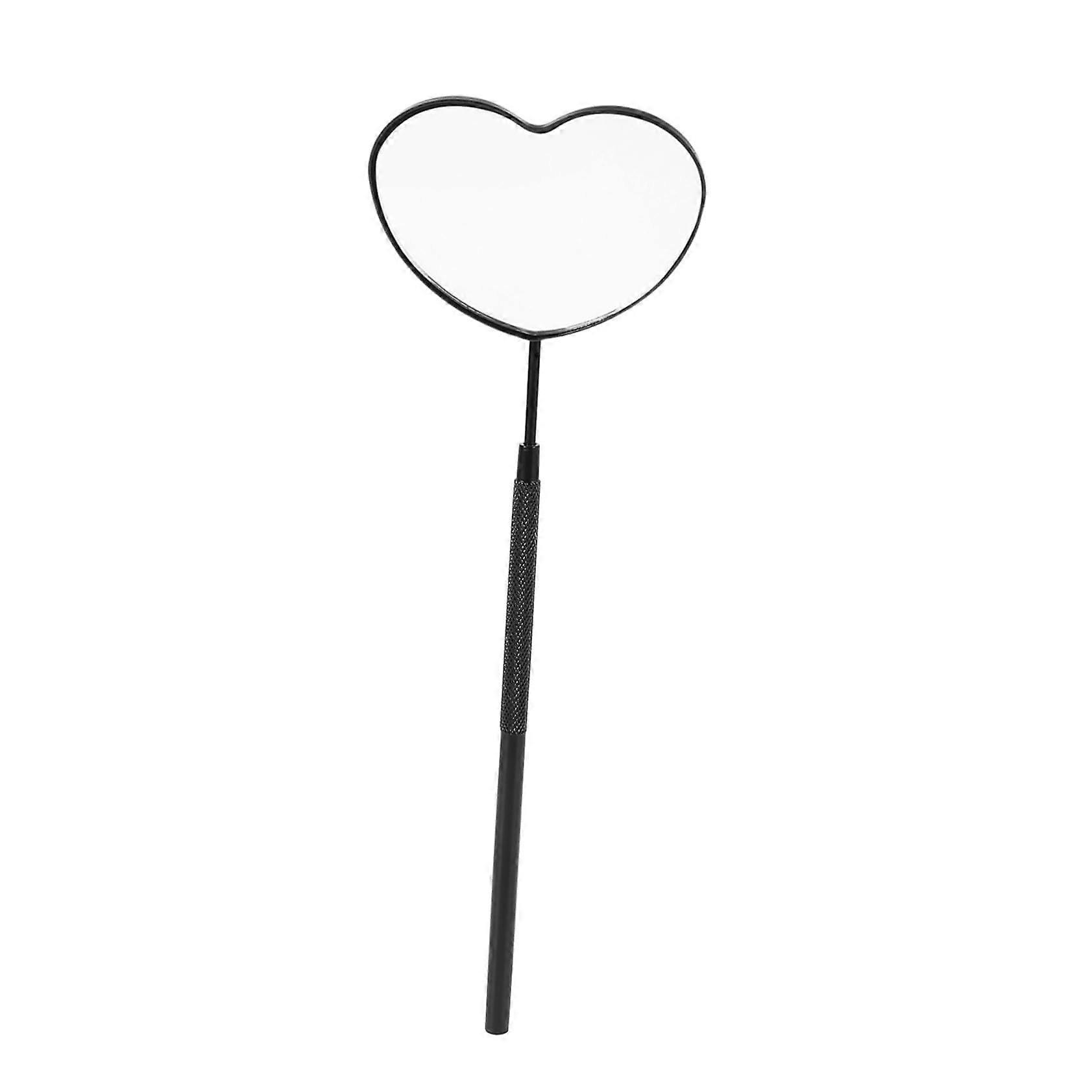 Heart Shaped Handheld Eyelash Inspection Mirror Stainless Steel Viewing Surface Lash Extension Tool For Makeup Lash Tech