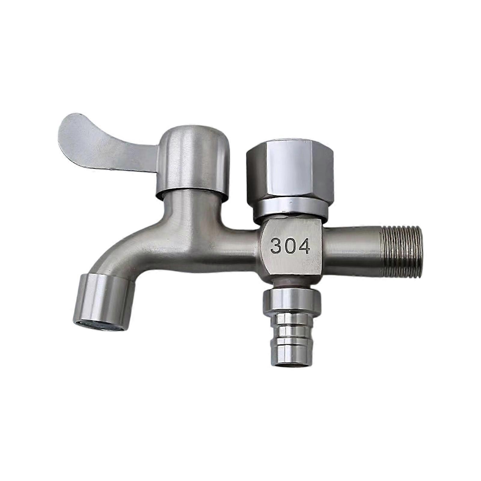 Double Outlet Against Oxidation Water Tap For Laundry And Kitchen Rustless Substance Impermeable Plan Multicolor