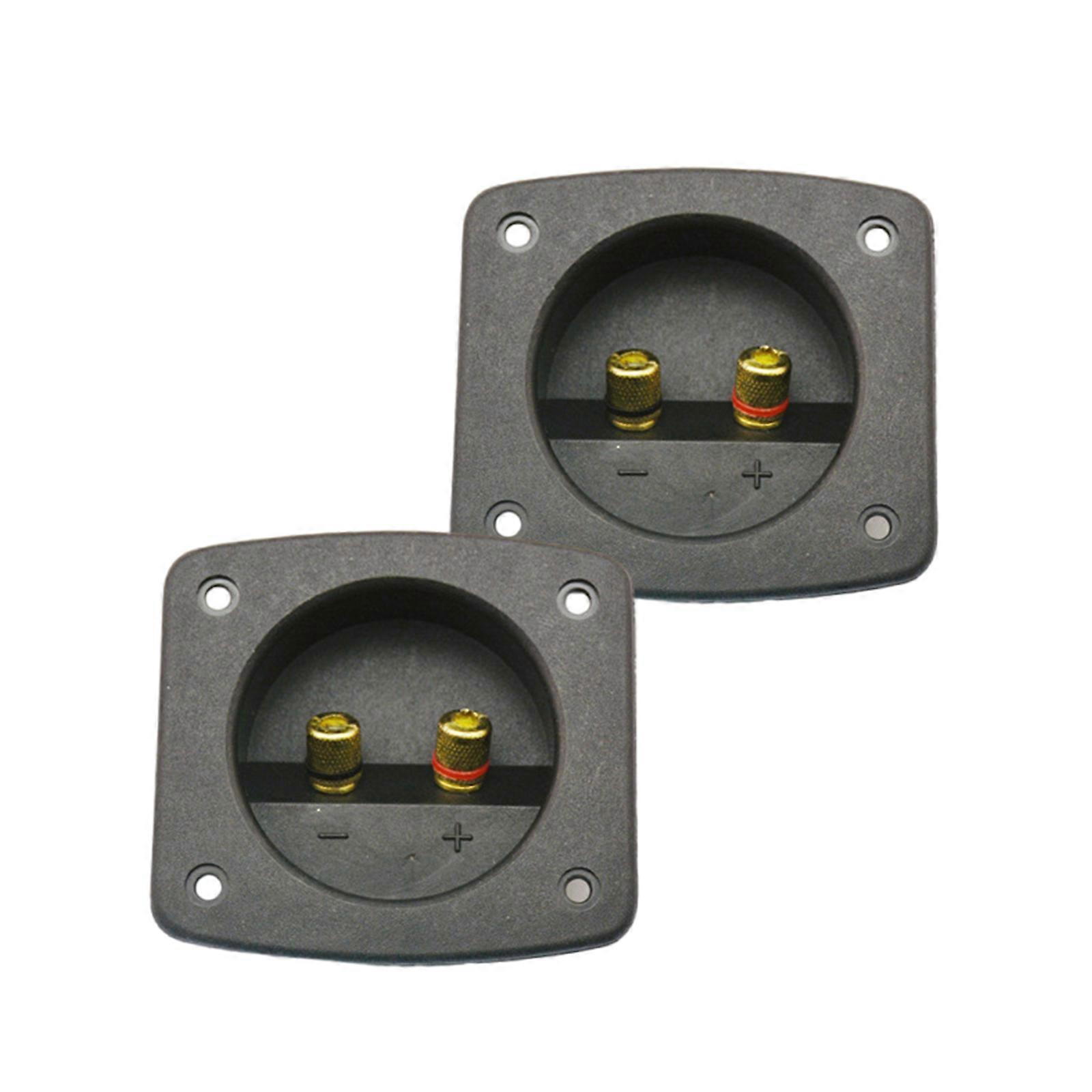 2Pcs DIY Home Car Stereos 2-Way Speaker Box Terminals Round Square Spring Cup Connectors Binding Post Installation Multicolor