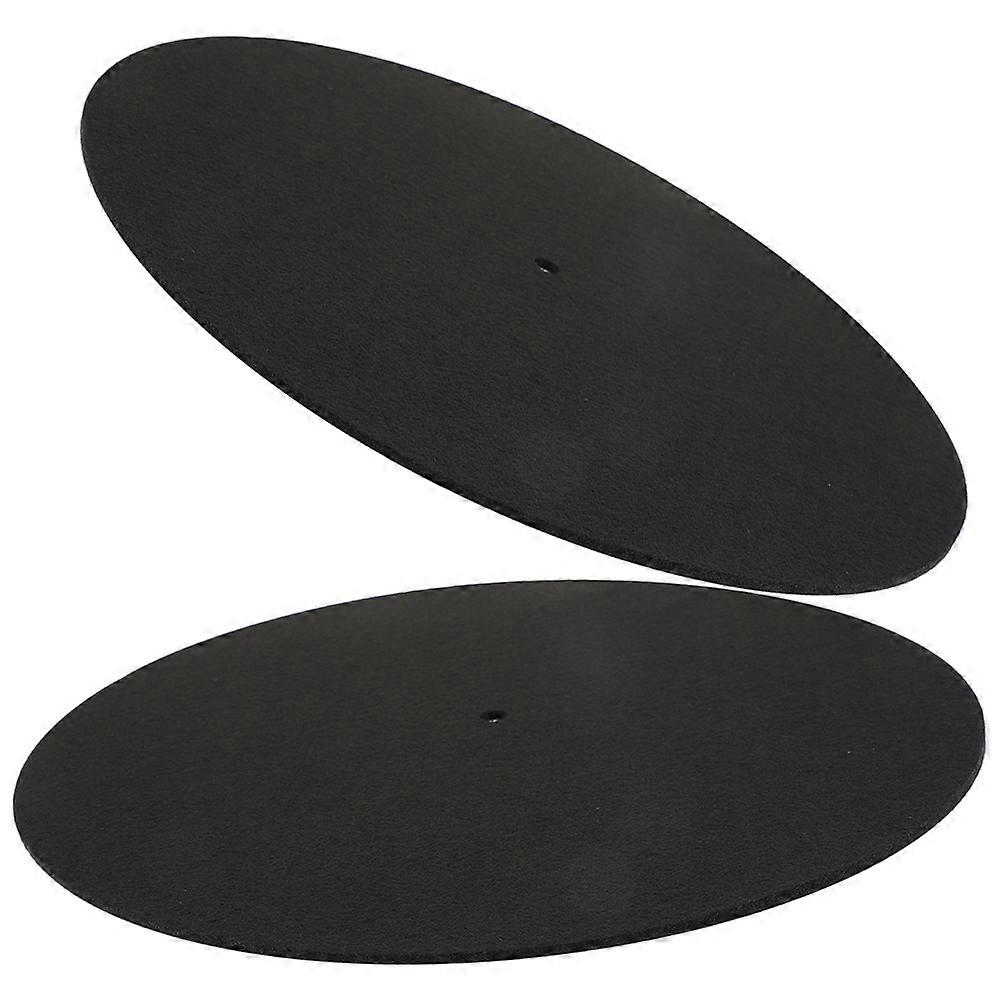2pcs Record Platter Mats Vinyl Record Player Felt Mat Phonograph Turntable Accessories