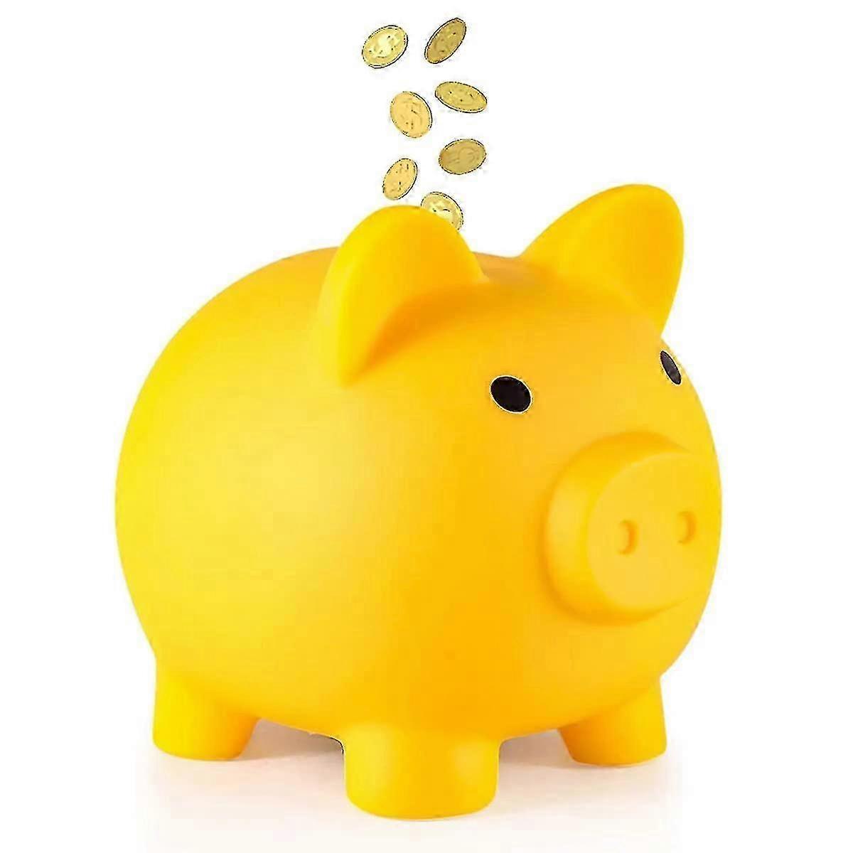 Decorative Piggy Bank for Coins - Yellow Keepsake Box