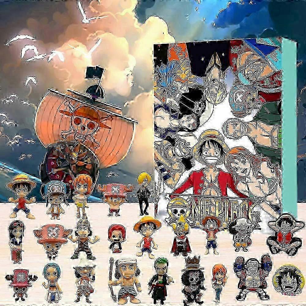 One Piece Advent Calendar with 24 Surprise Figure Blind Boxes for Christmas
