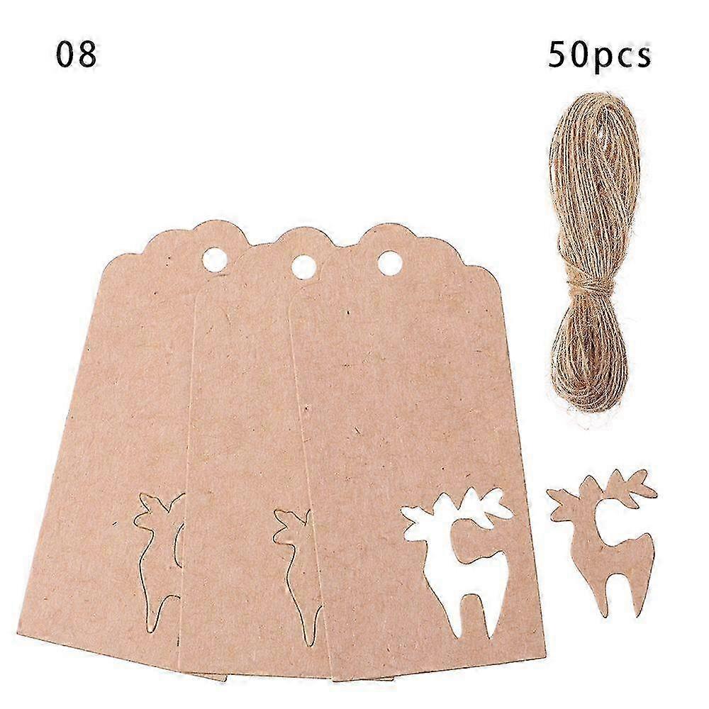 Xmas Tree Hanging Kraft Paper Tags Christmas Card Label Thanks Tag Snowflake08 szrh21