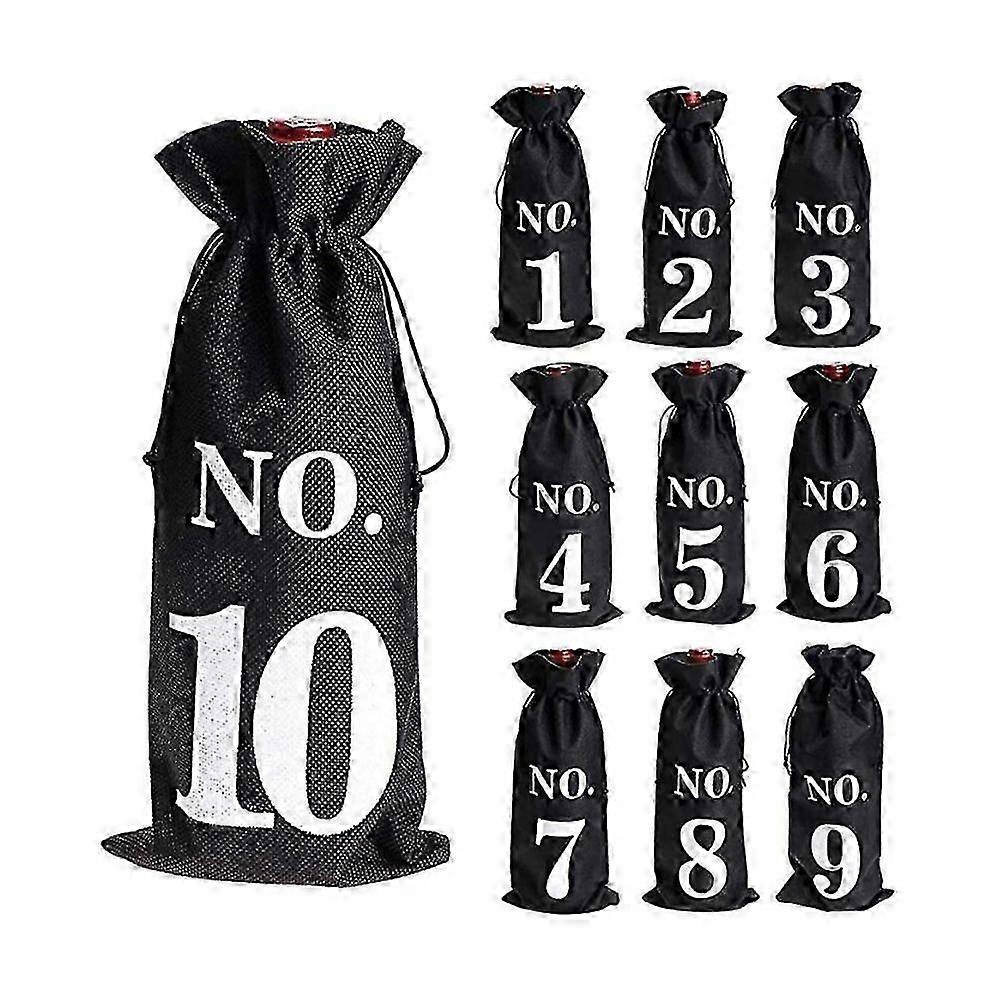 1 To 10 Burlap Wine Bags Blind Tasting Drawstring Drawstring Pocket Wine Bottle Sleeves