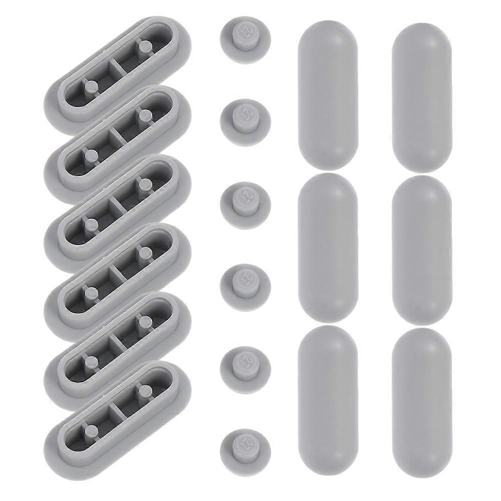18Pcs Toilet Seat Buffer Rubber Spacers Antislip Design Suitable For Hotel Use Grey
