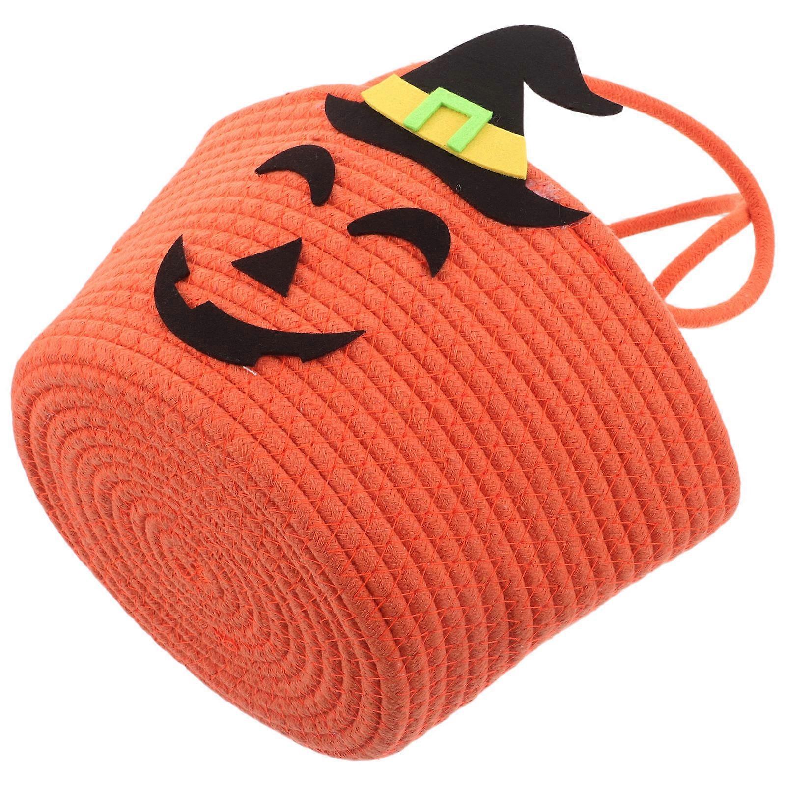 Halloween Basket Cotton Rope Candy Holder