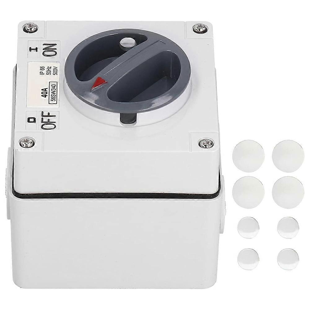 Waterproof Switch Outdoor Power Isolator on-Off Switch Dustproof Rotary Control Switch Socket with Accessories(3P40A)