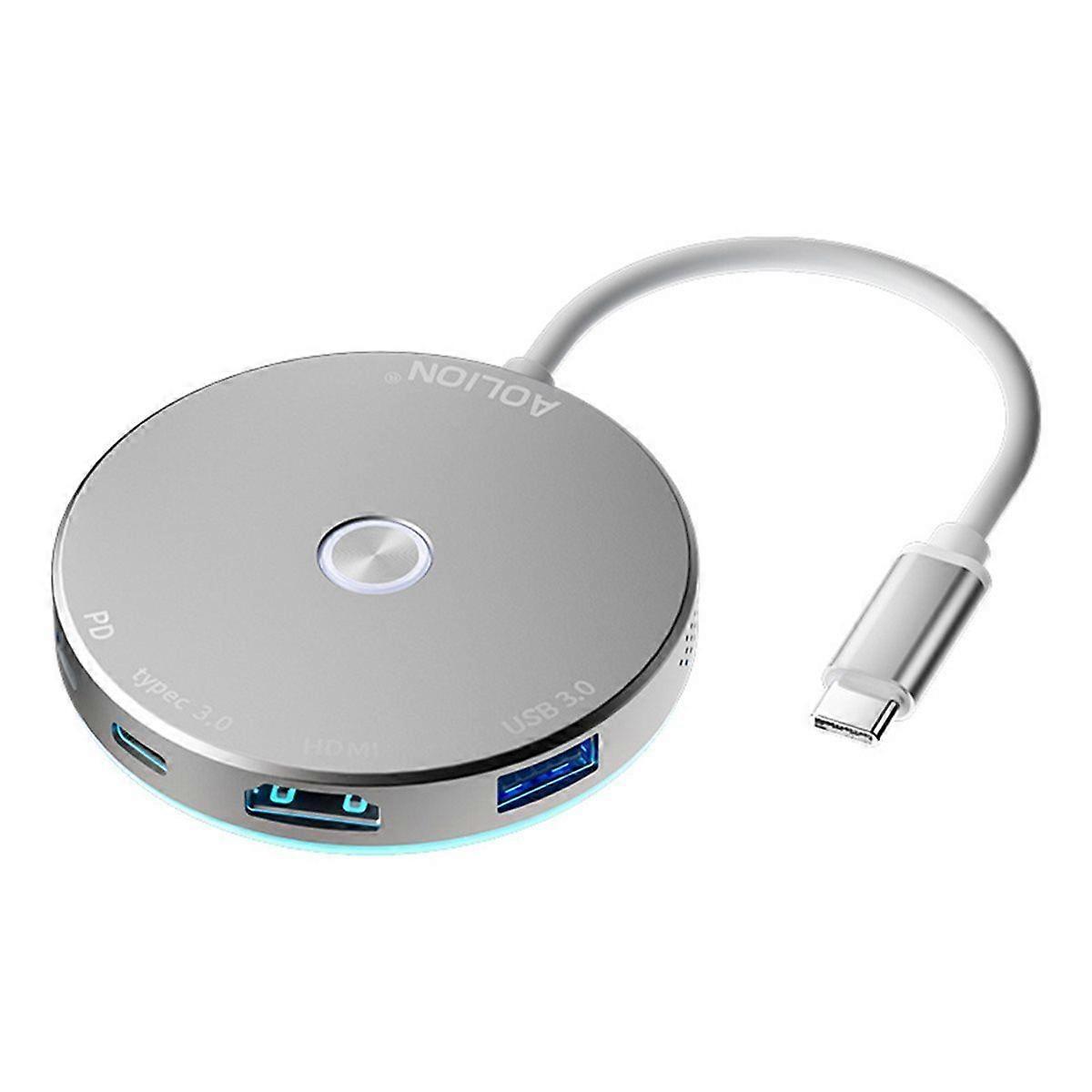 USB 3.0 Hub Adapter -Compatible USB 3.0 Type-C Hub TV Portable Docking Station PD Charging for Ninx