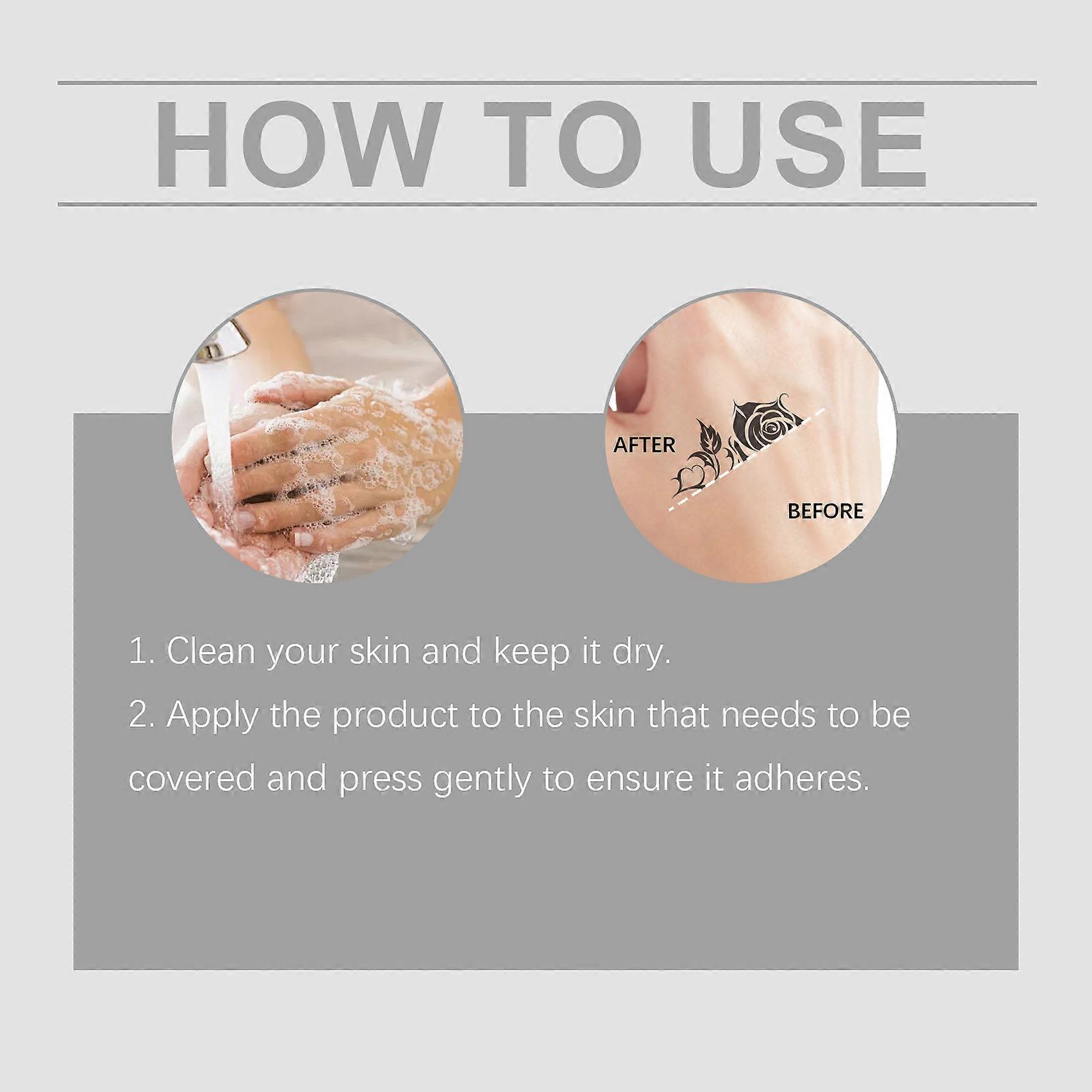 EELHOE Invisible Concealer täcker tatueringsfläckar, vattentät, lätt, skonsam och fäster på huden. Osynlig concealer