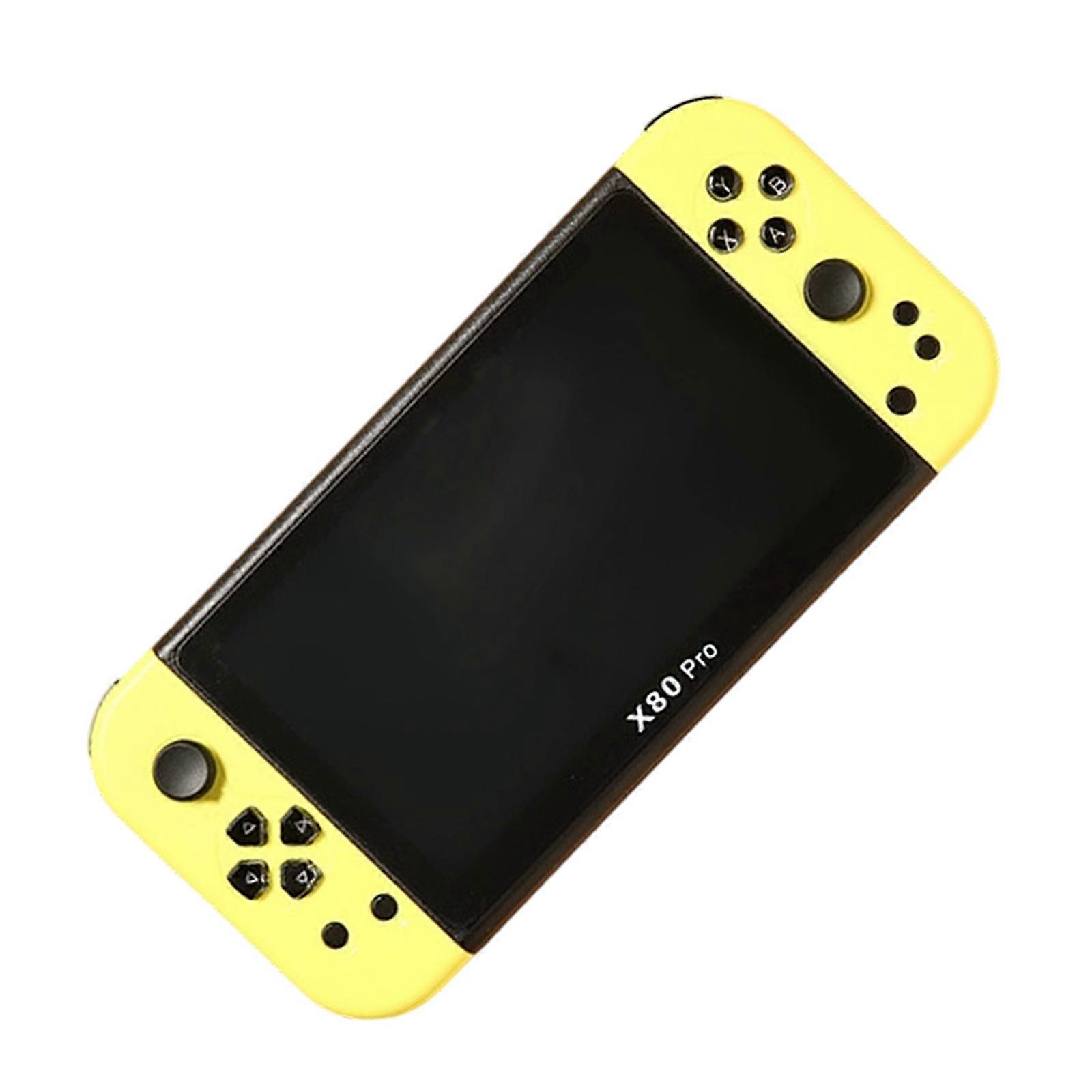 X80P Handheld Game Player 7Inch TFT Screen Includes 20000 Classical Game for Easily Access to Nostalgic Fun  yellow