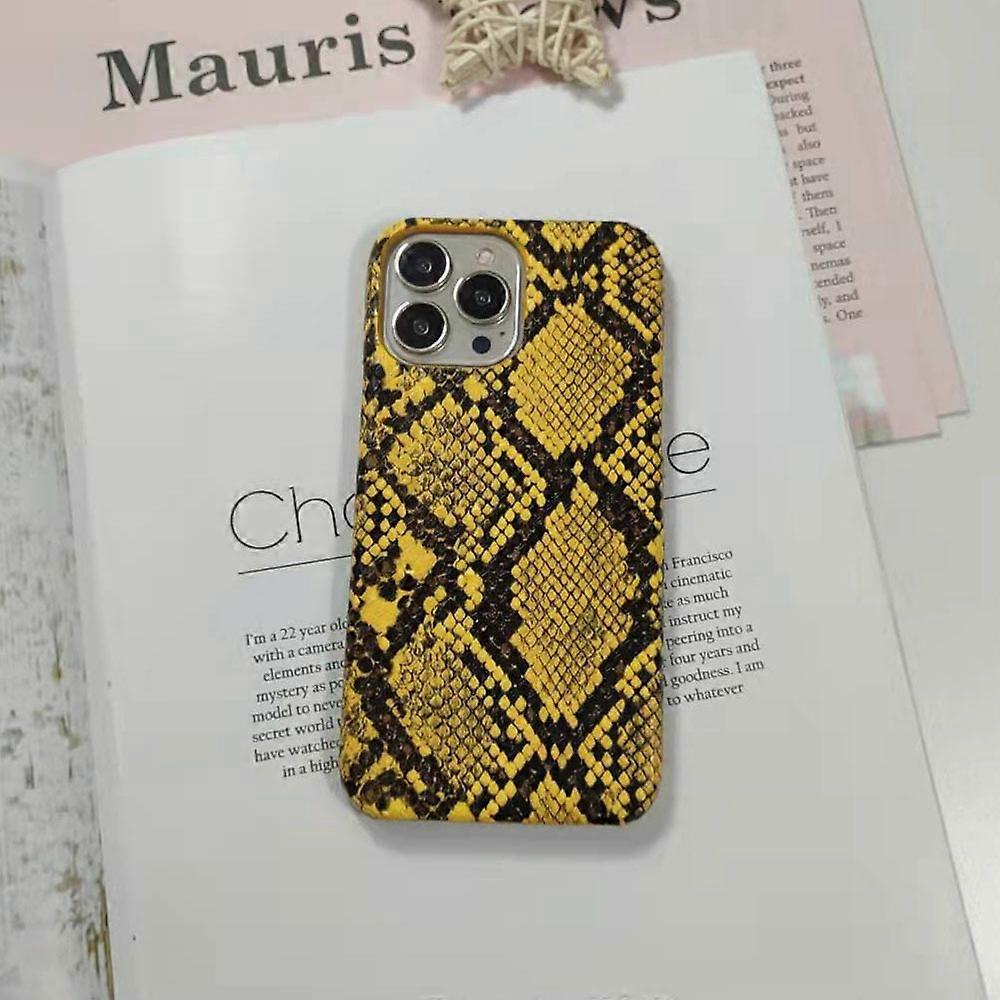 Case for iPhone 17 Air Yellow Python Texture Half Leather