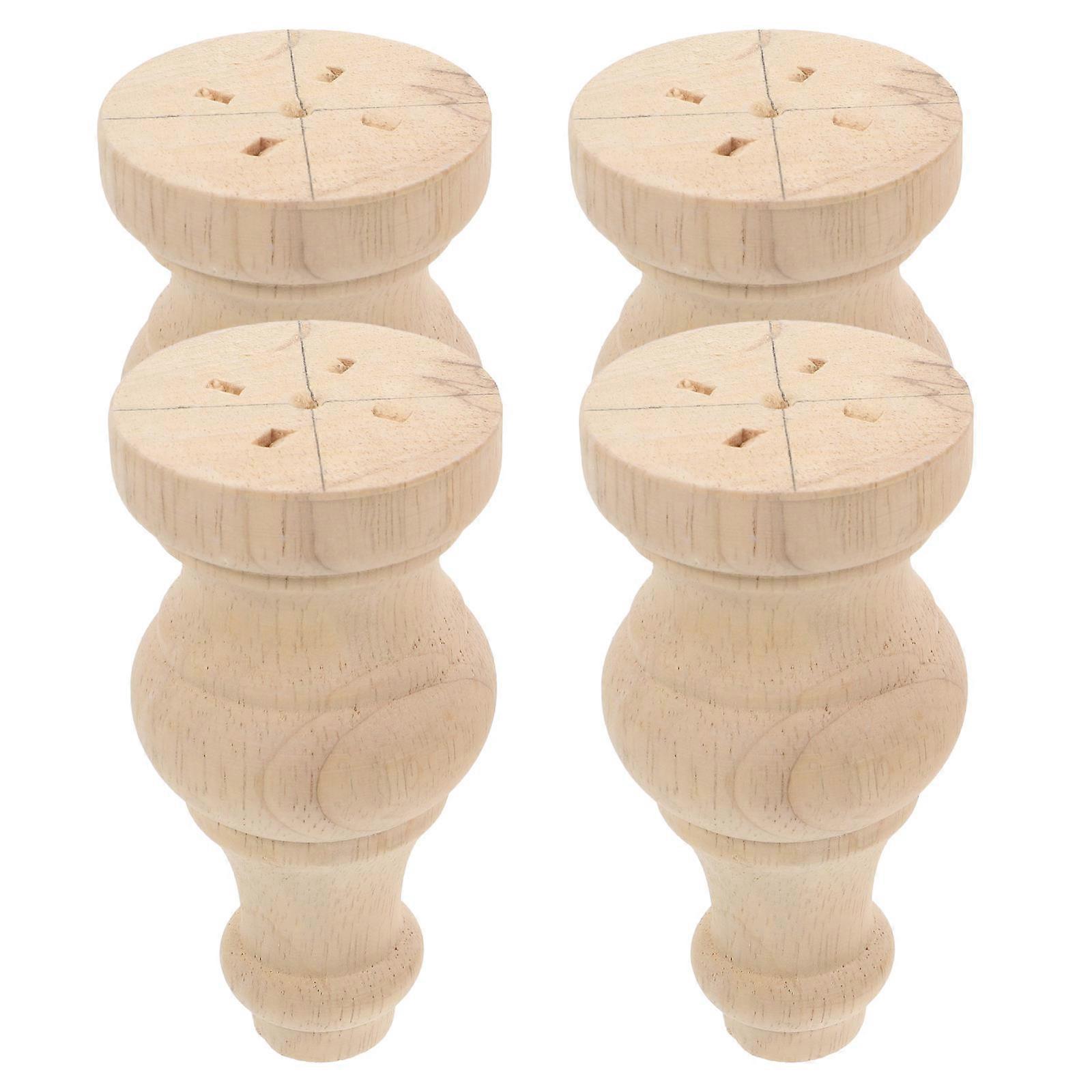 Wood Furniture Legs for Sofa Replacement 4Pcs Solid Wood Construction