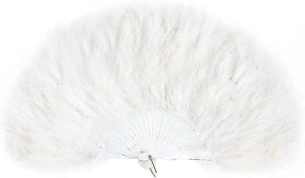 Wedding dance handheld feather fan with folding insert board