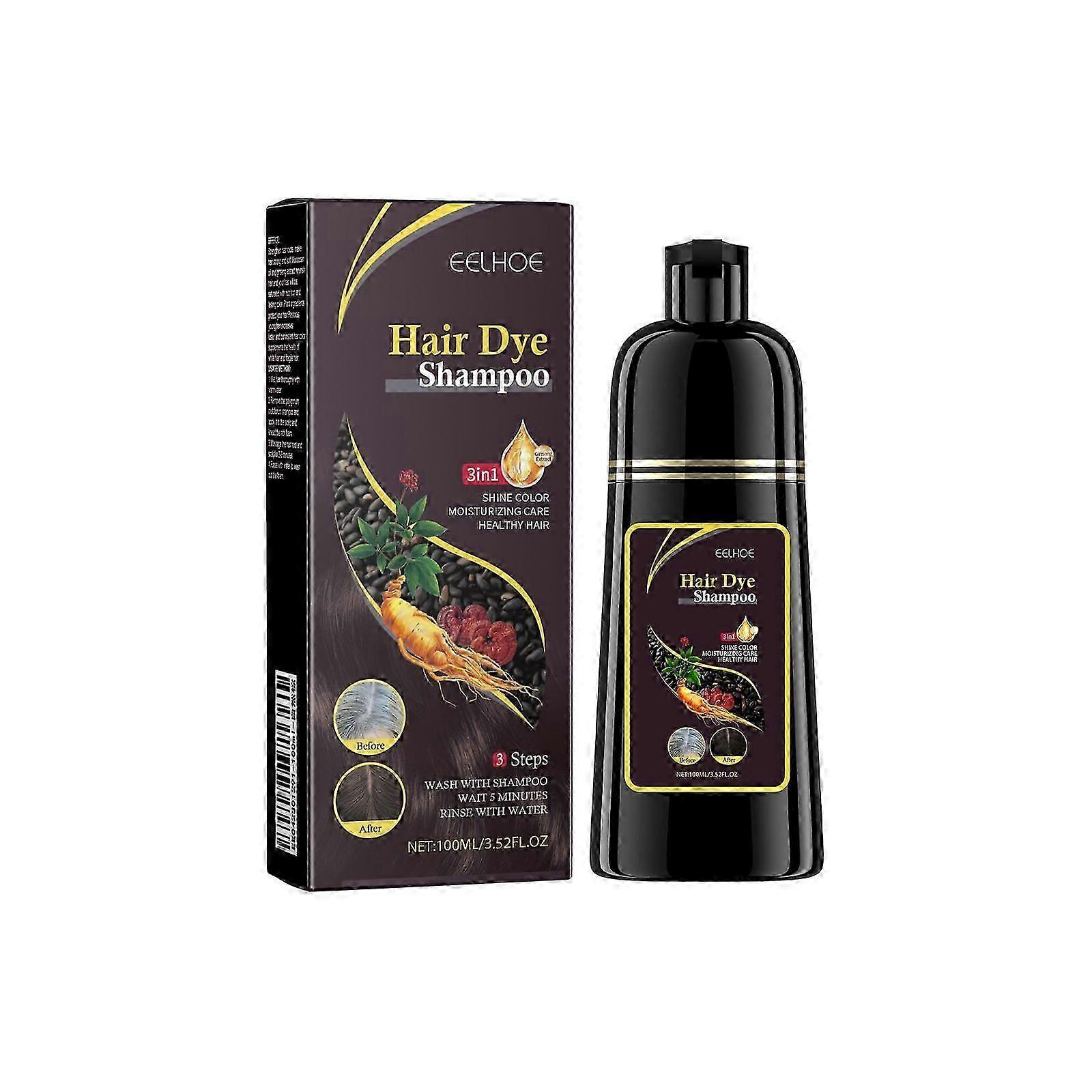 Natural Brown Shampoo with Ginseng  Ganoderma  Thicker, Darker, Fuller Hair
