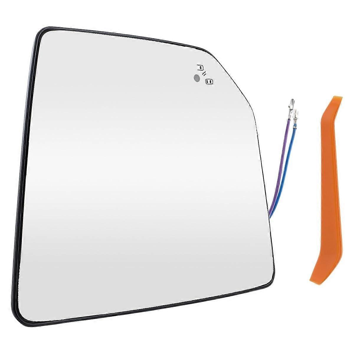 Driver Side Heated Mirror Glass with Blind Spot Sensor OEM Replacement for Ford F150