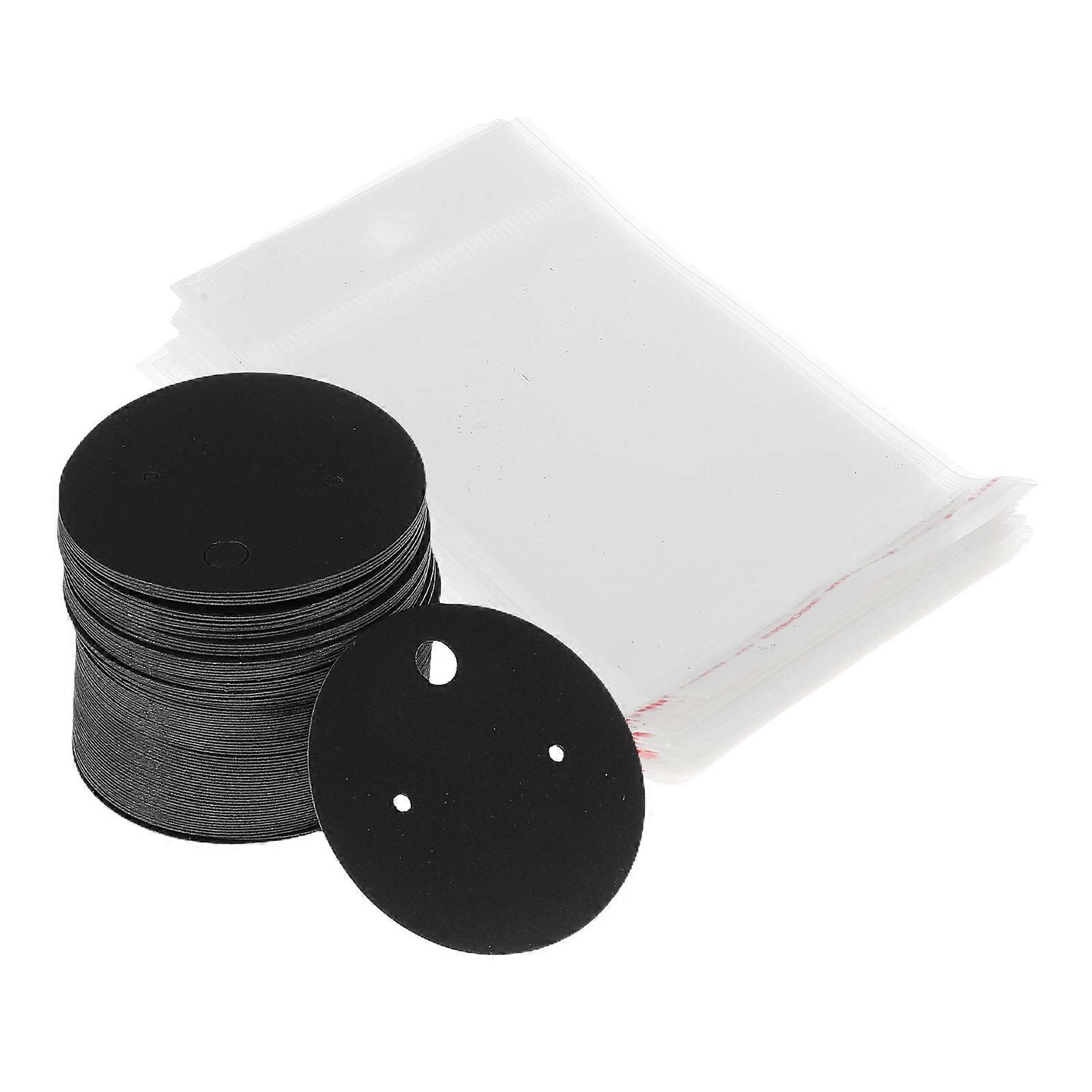 Round Paper Black Earring Display Cards for Earring 200Pcs Holder