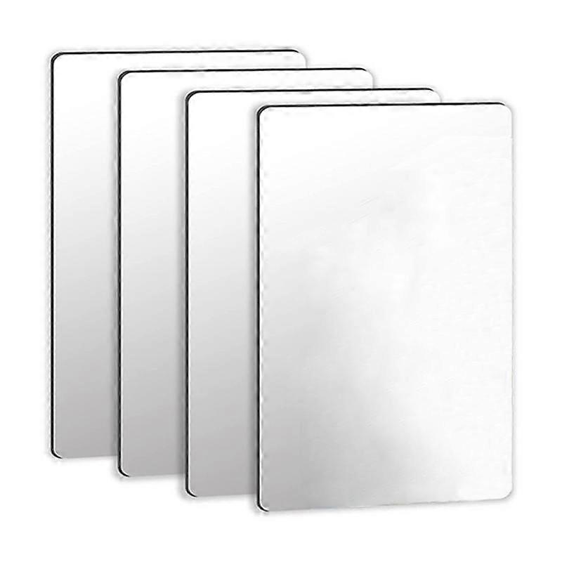 Self Adhesive Mirror Tiles Reflective Mirror Squares Flexible Mirror Sheet Rectangular Removable Mirror Wall Sticker Stick-On