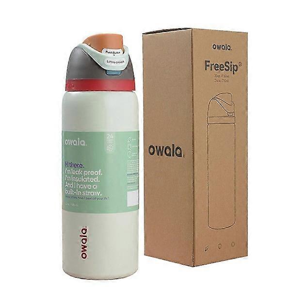 Large 710ml Off-White Thermos Bottle for Adventure light green