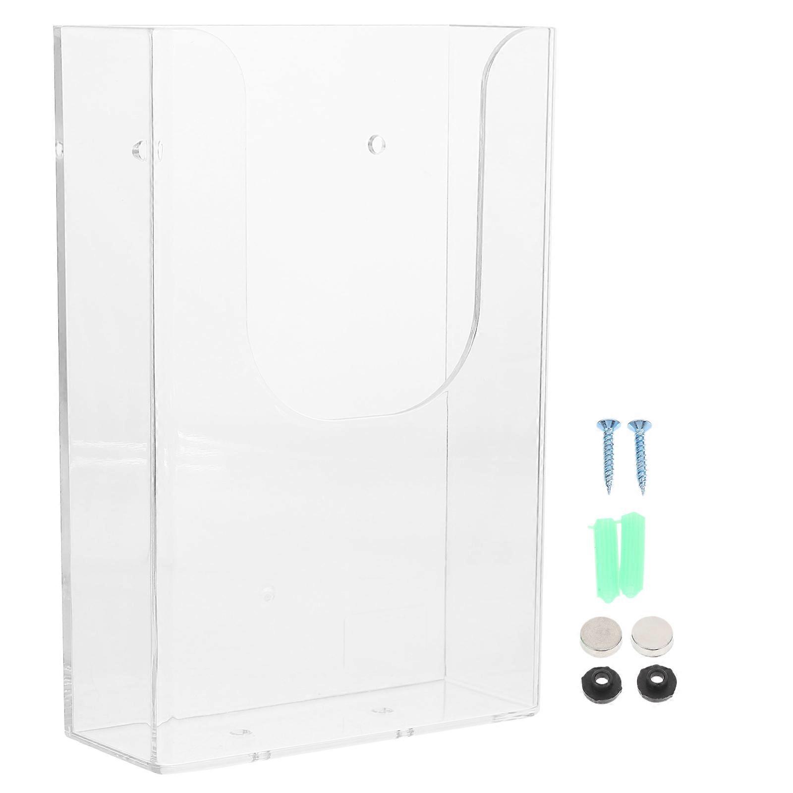 Wall-Mounted Document Rack Plastic File Organizer for Storage 4Pcs Transparent