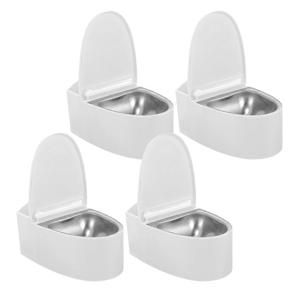 White Toilet Ashtray Wall Mounted Ash Container for Storage Use 4Pcs
