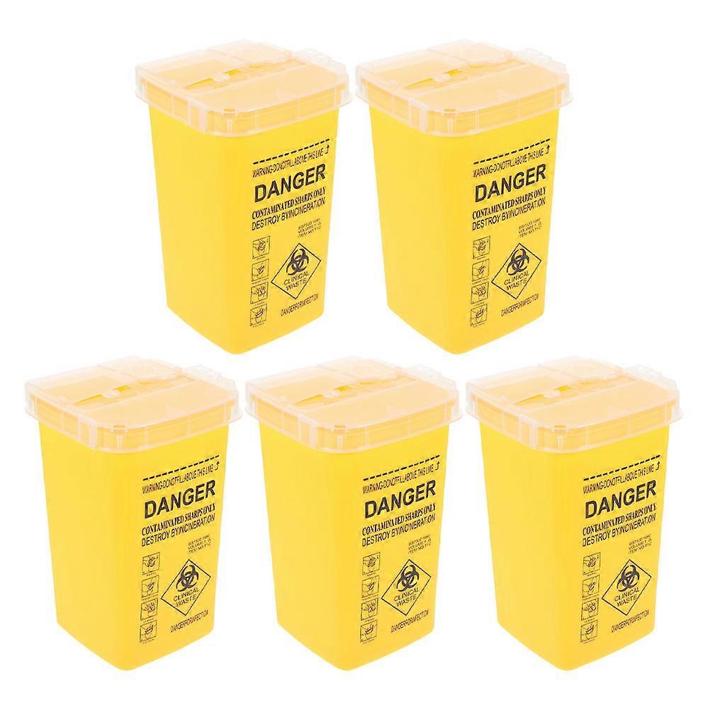 Barber Disposal Box Sharps Container for Storage Use 5Pcs Multi-Purpose Yellow